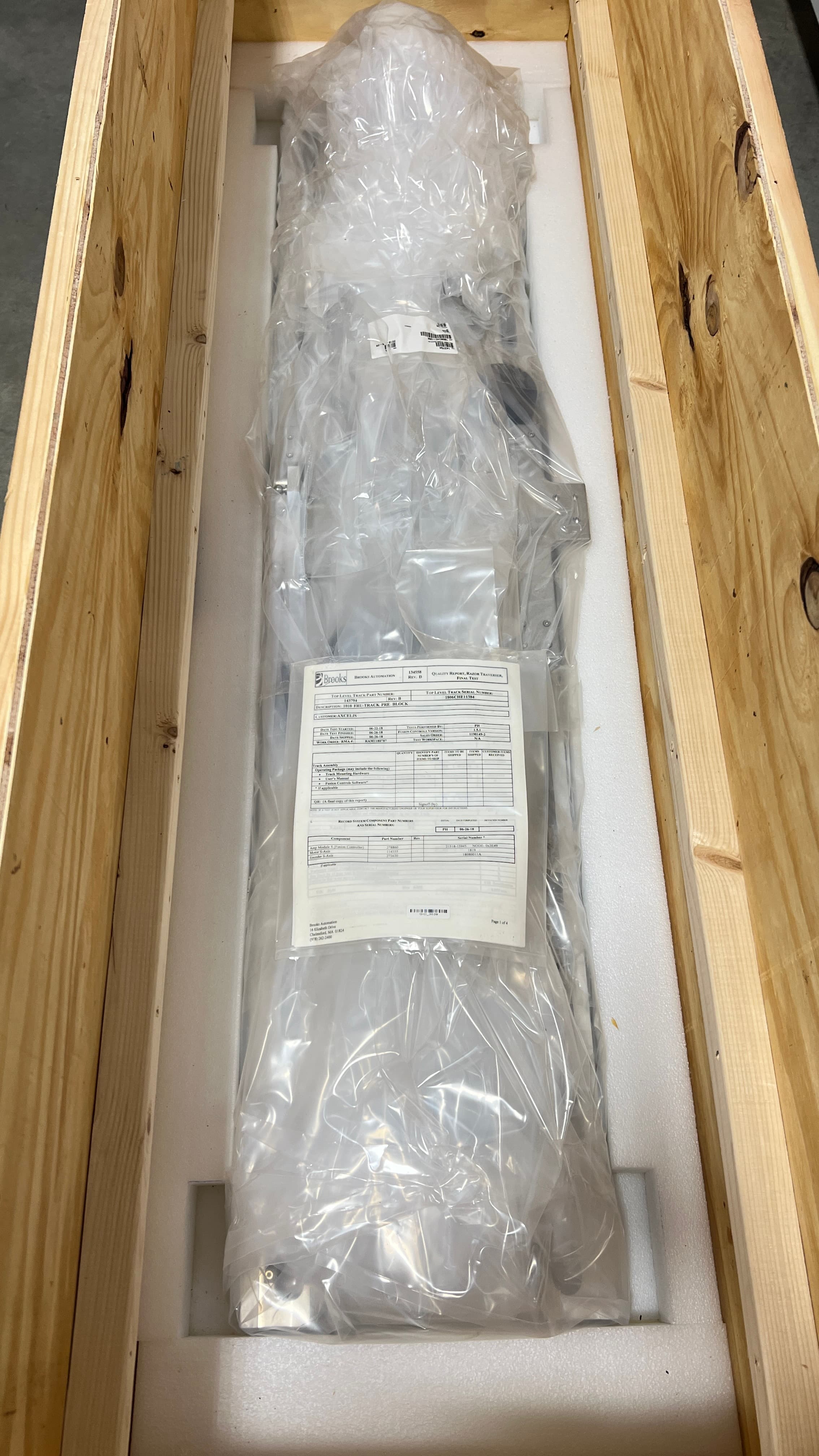 Brooks Automation 143794 1010 FRU-TRACK PRE BLOCK RAZOR RH