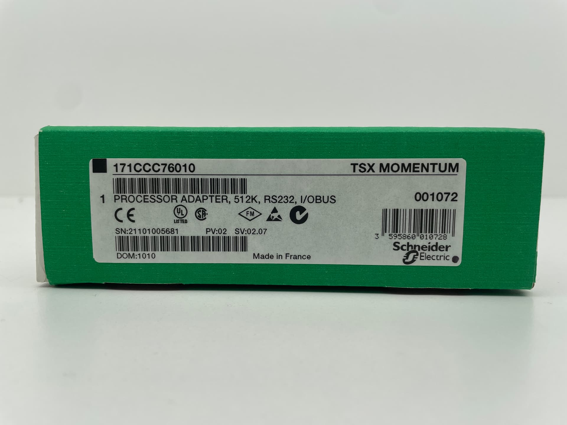 Schneider Electric 171CCC76010 M1/M1E Processor Adaptor, 512K, RS232, I/OBUS