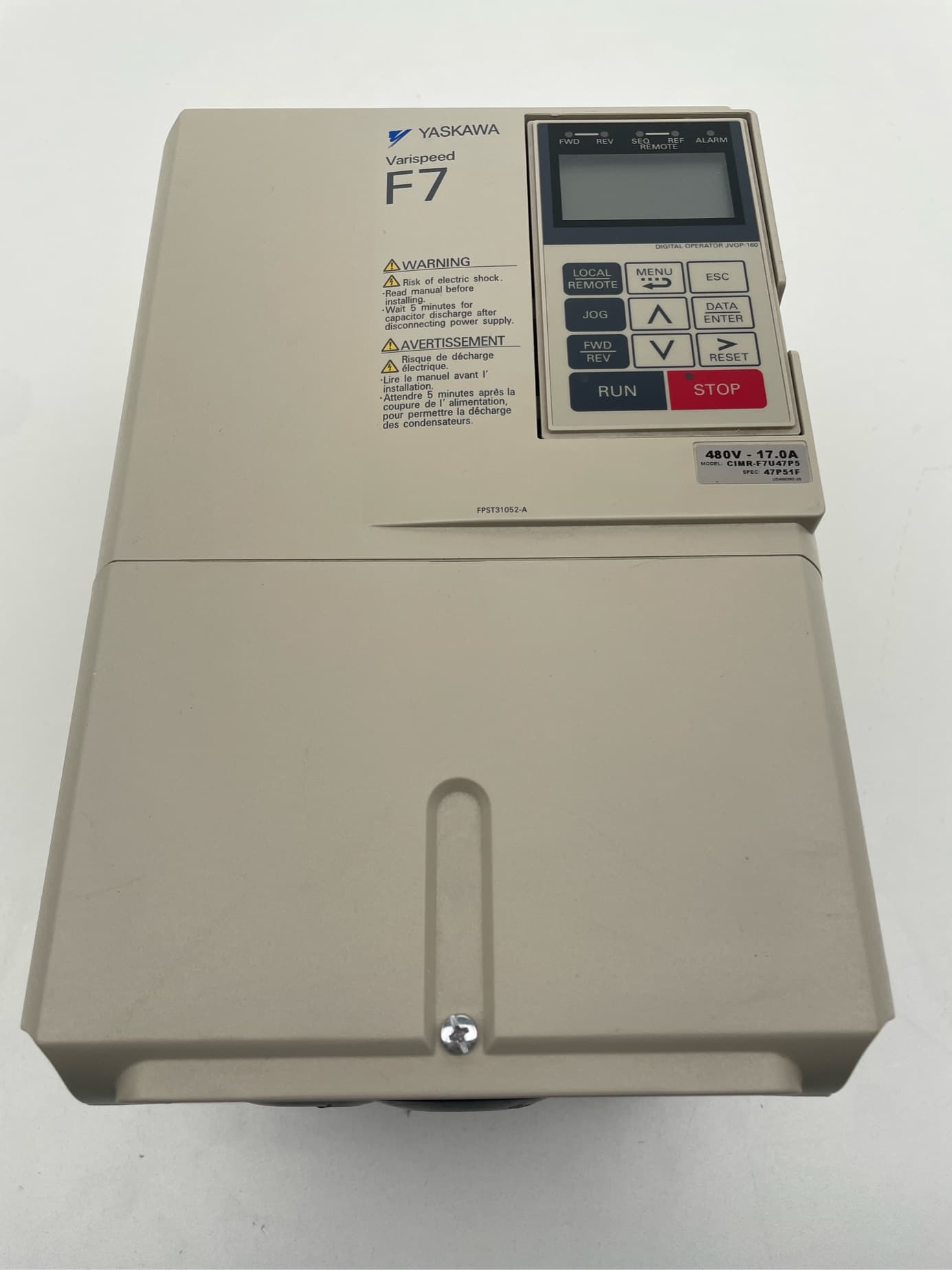 Yaskawa CIMR-F7U47P5 F7 Variable Speed AC Inverter Drive