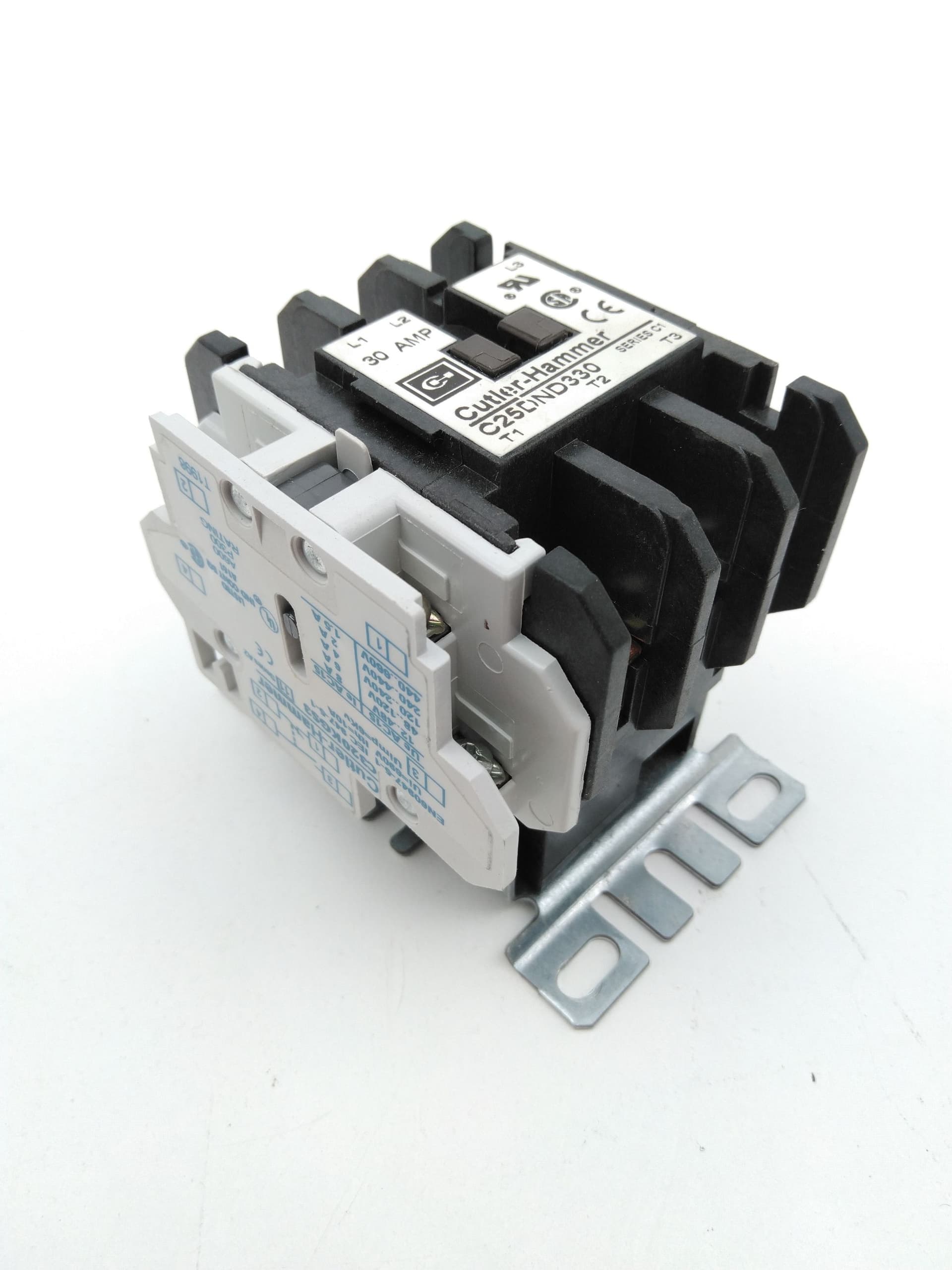 Cutler-Hammer C25DND330 Ser C1 Definite Purpose Contactor, 30A w/ C320KGS3 Aux