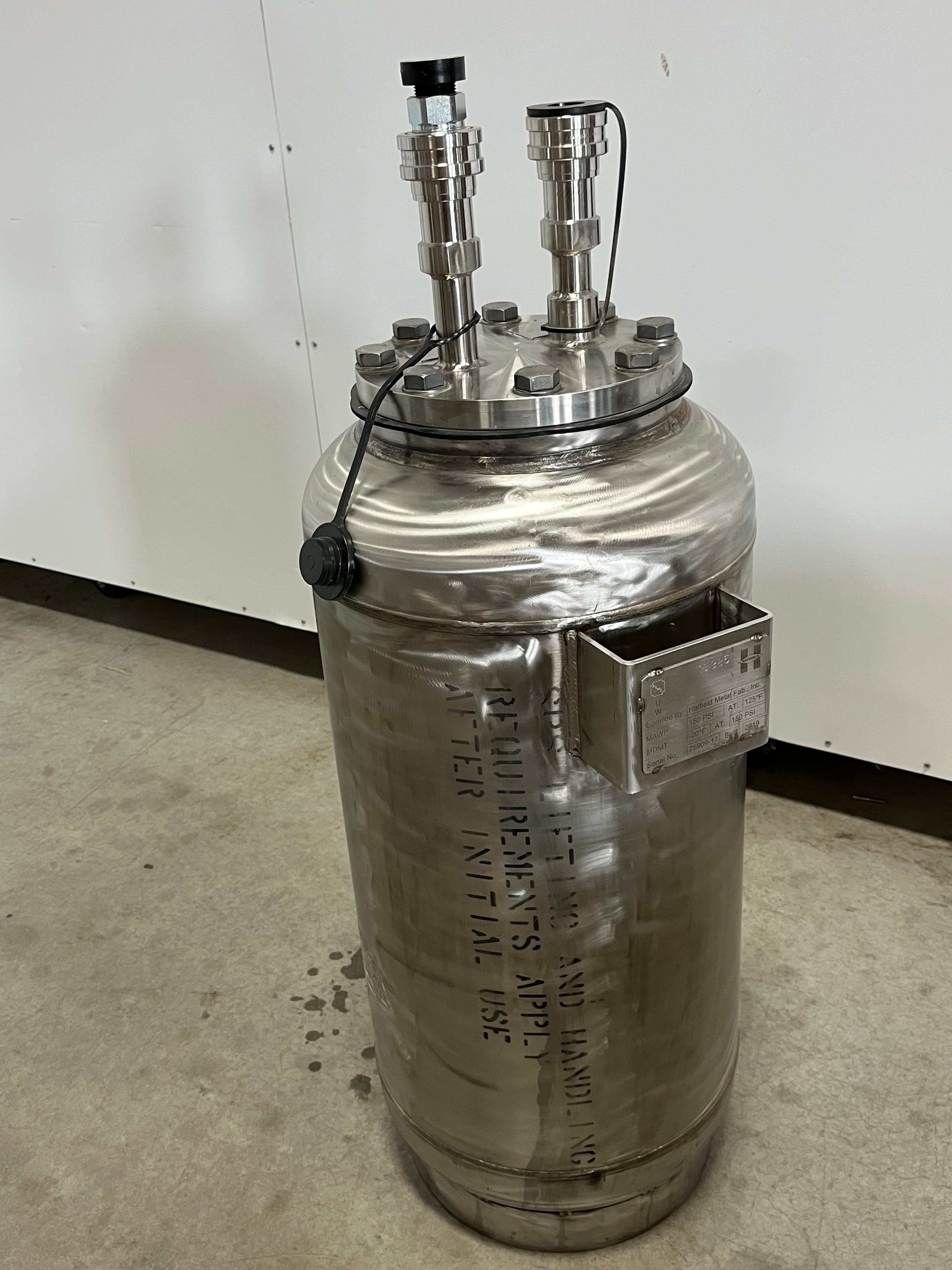 Tri Nuclear Corp DM-3SS-1HD-HOH Demineralizer, 3 ft³, Mixed Bed(HOH)Resin