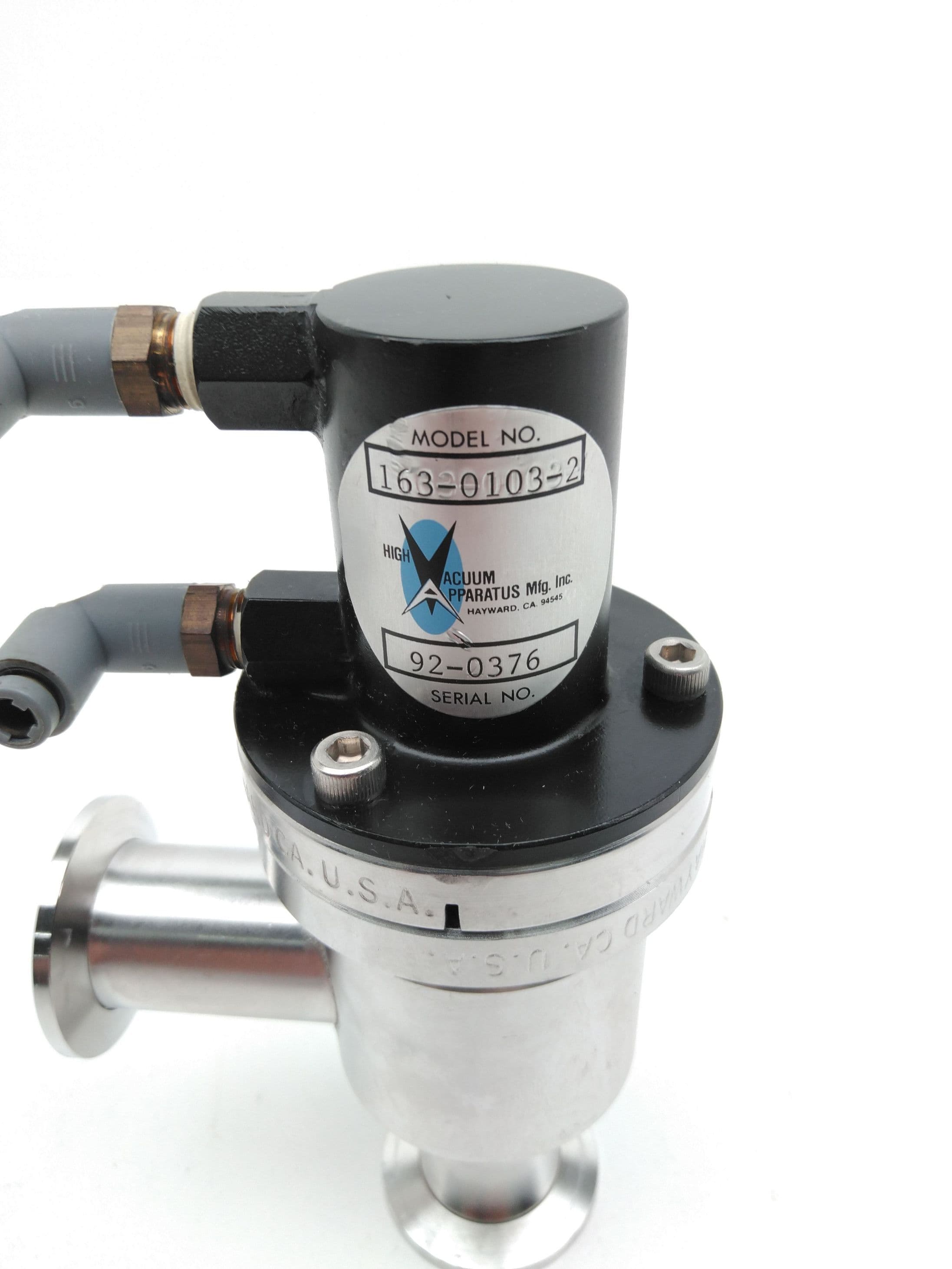 High Vacuum Apparatus 163-0103-2 Right Angle Pneumatic Isolation Valve, NW-25
