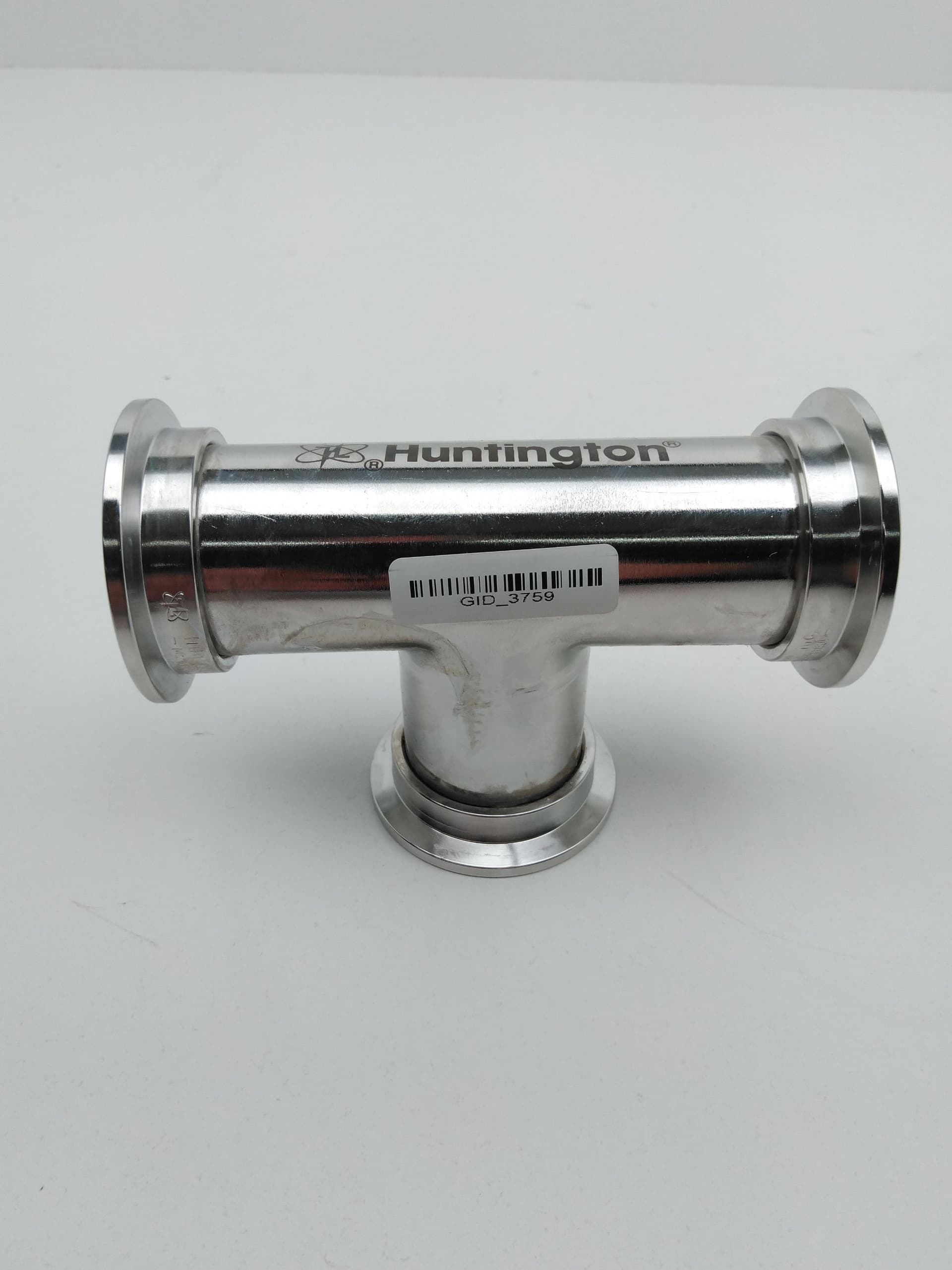 Huntington KF-40 Tee Vacuum Fitting, Stainless Steel