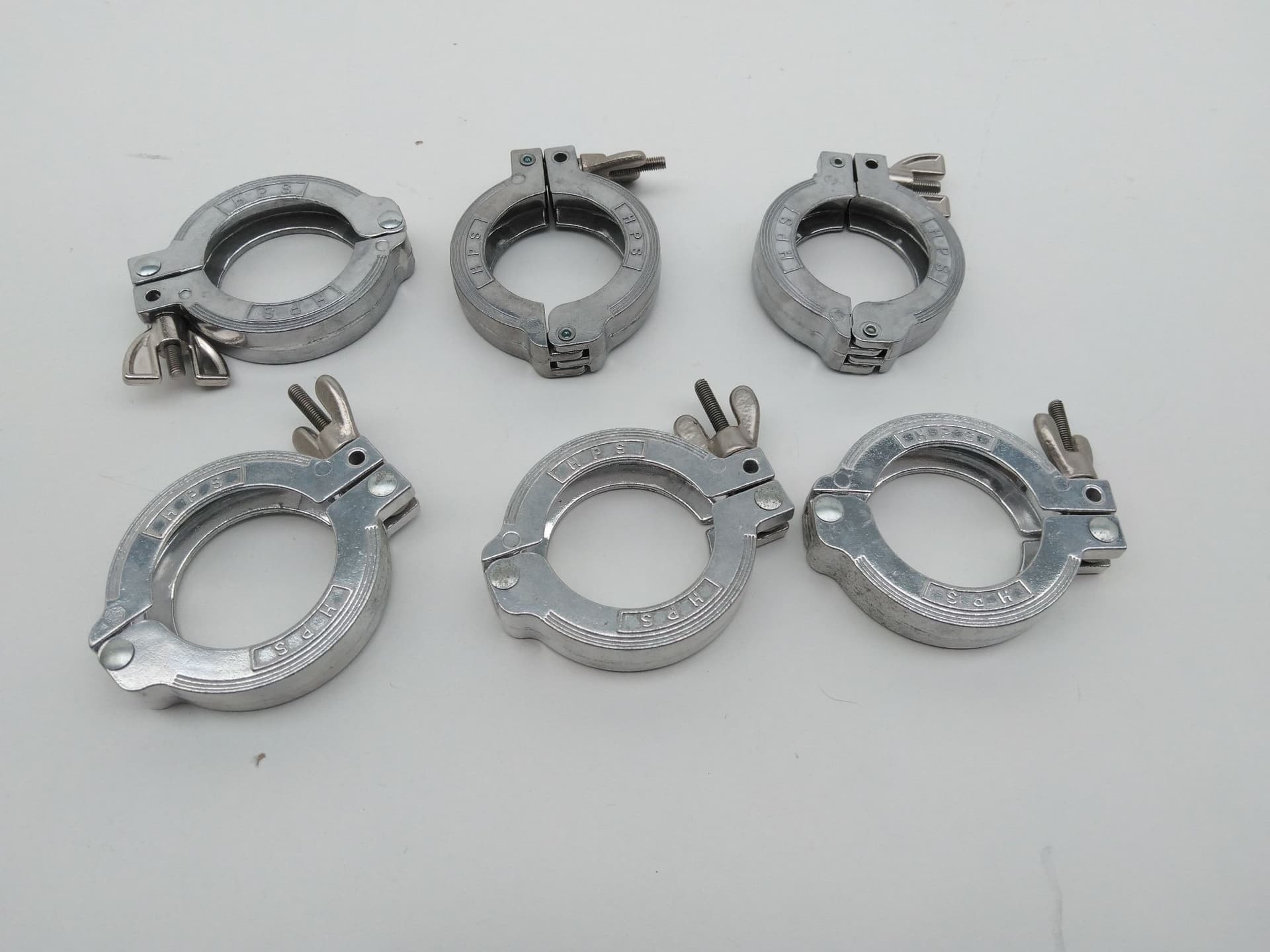 HPS NW-40 / KF-40 Vacuum Hinge Clamps, Aluminum - Lot of 6