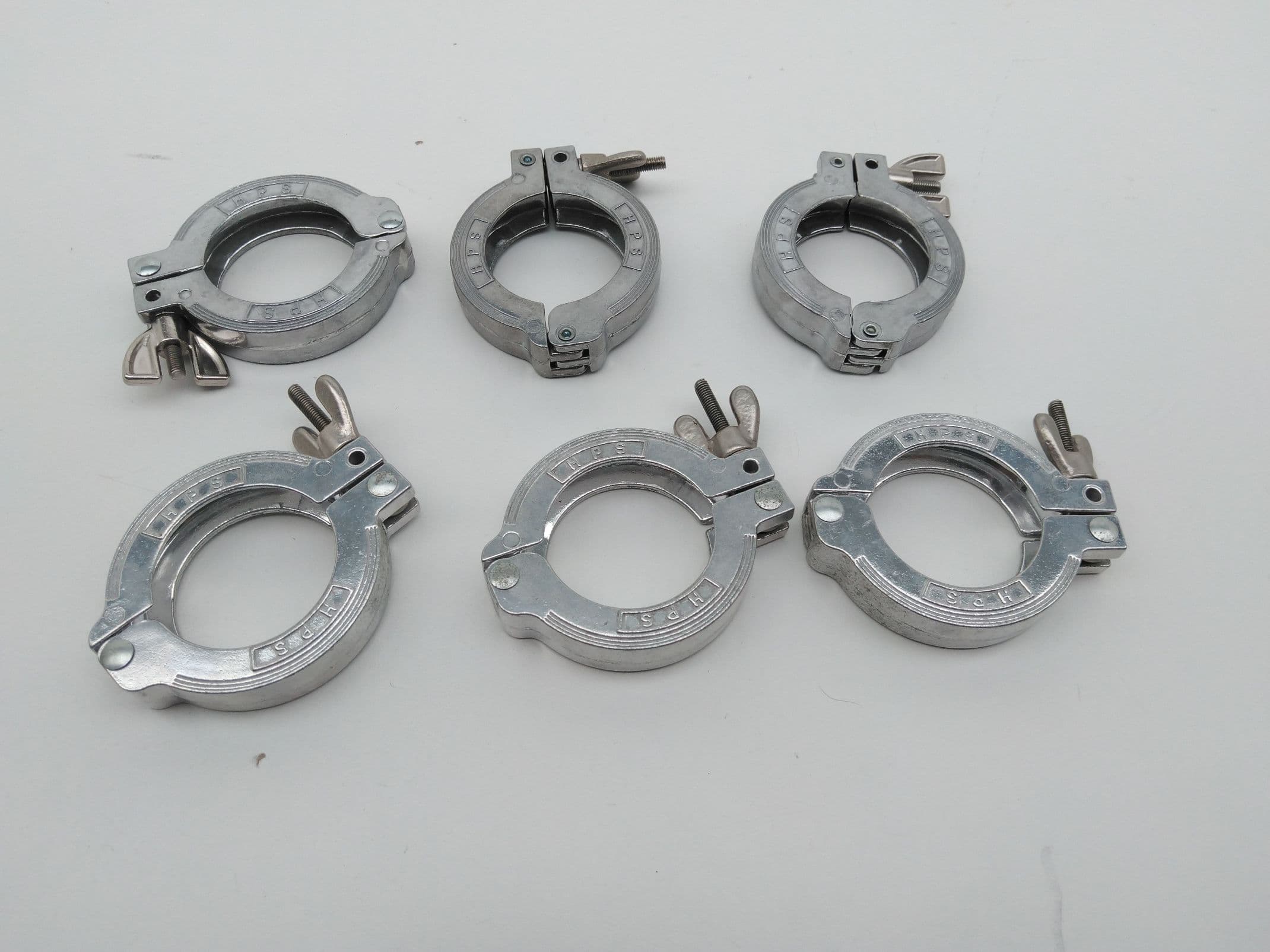 HPS NW-40 / KF-40 Vacuum Hinge Clamps, Aluminum - Lot of 6