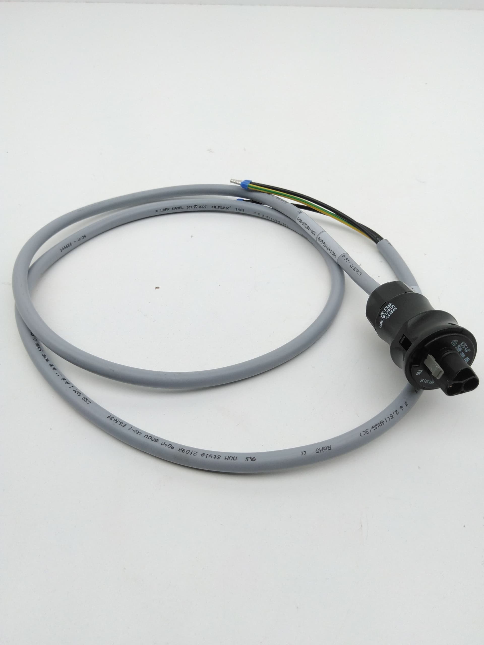 Wieland RST20|3S Male Connector, 20A, 250V, 5’ Cable