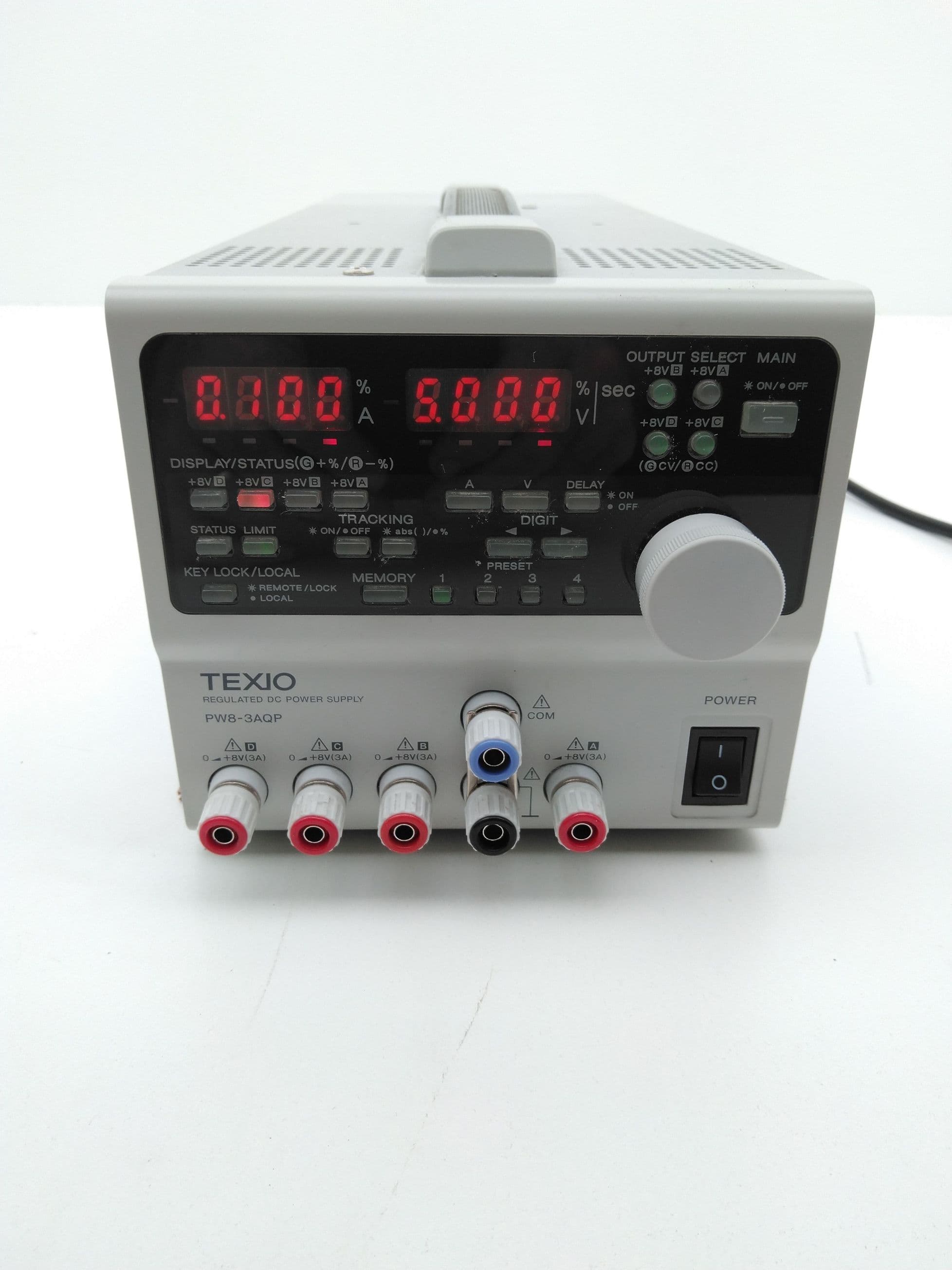 TEXIO PW8-3AQP Regulated DC Power Supply, 0V to +8V, 0A to +3A
