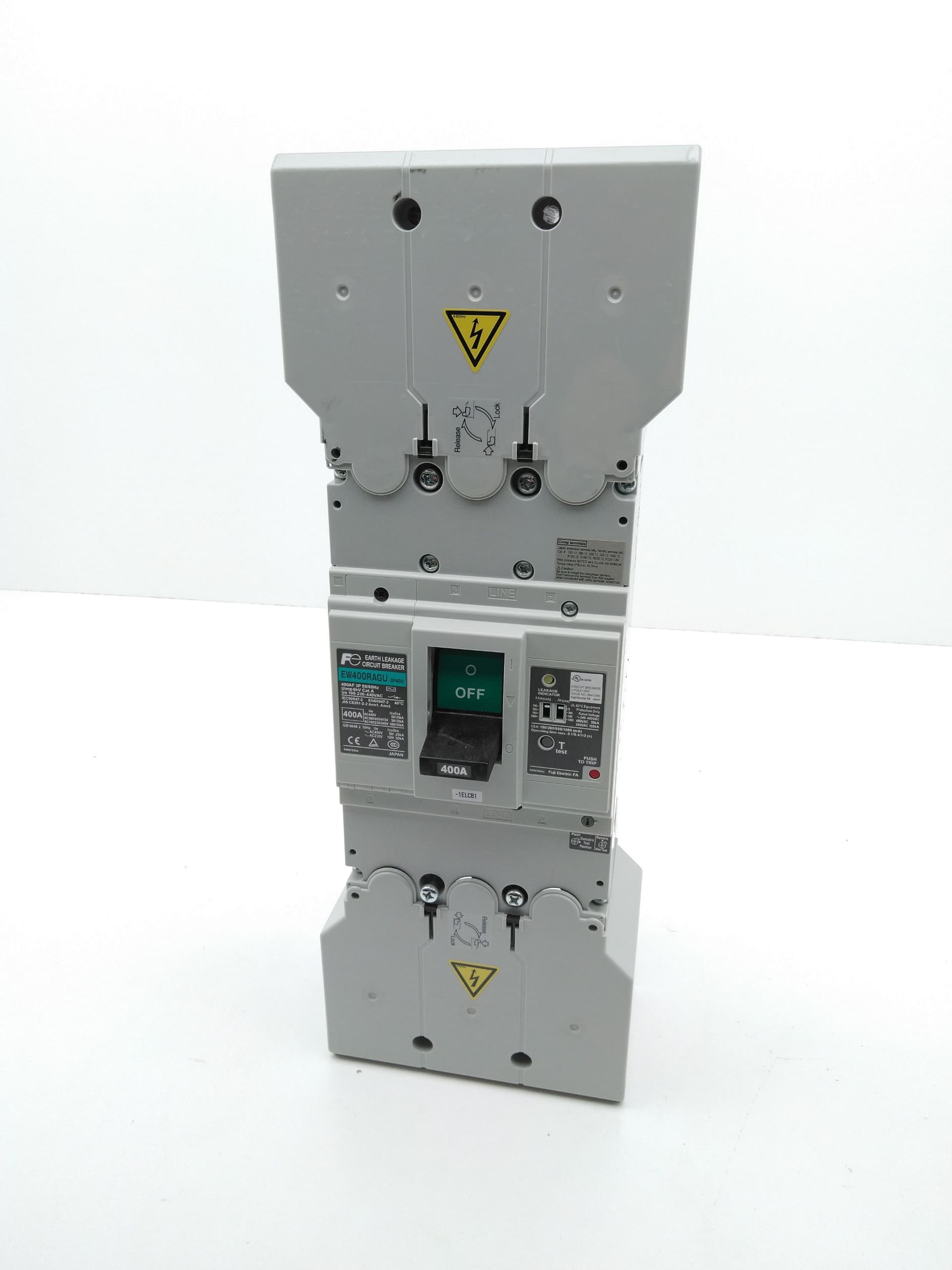 Fuji EW400RAGU-3P400 EarthLeakage Circuit Breaker, 3P, 400A, 690VAC/250VDC