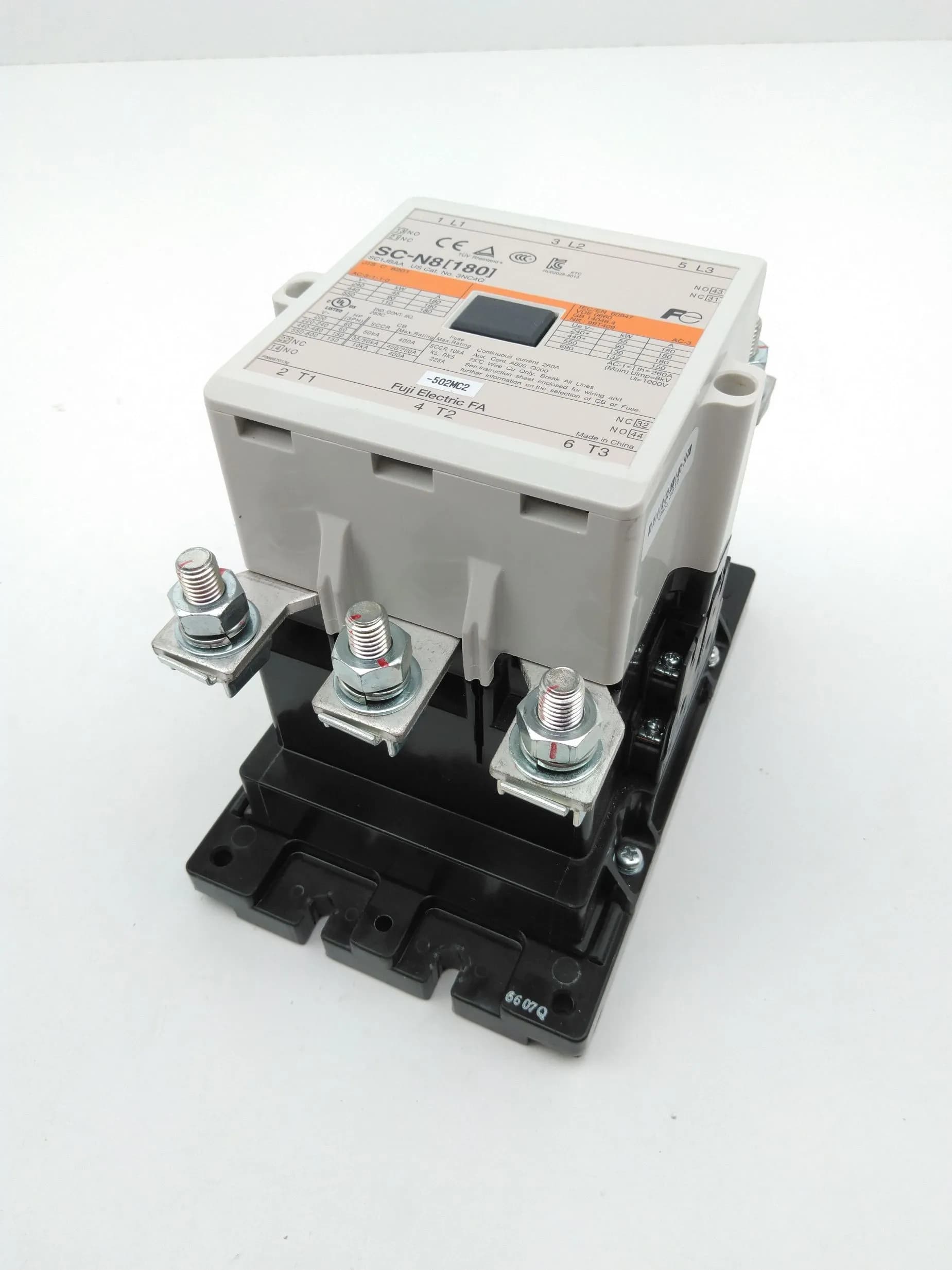 Fuji Electric SC-N8(180), SC1JBAA, 3NC4Q Contactor, 3P, 180A, 690V, 120V Coil