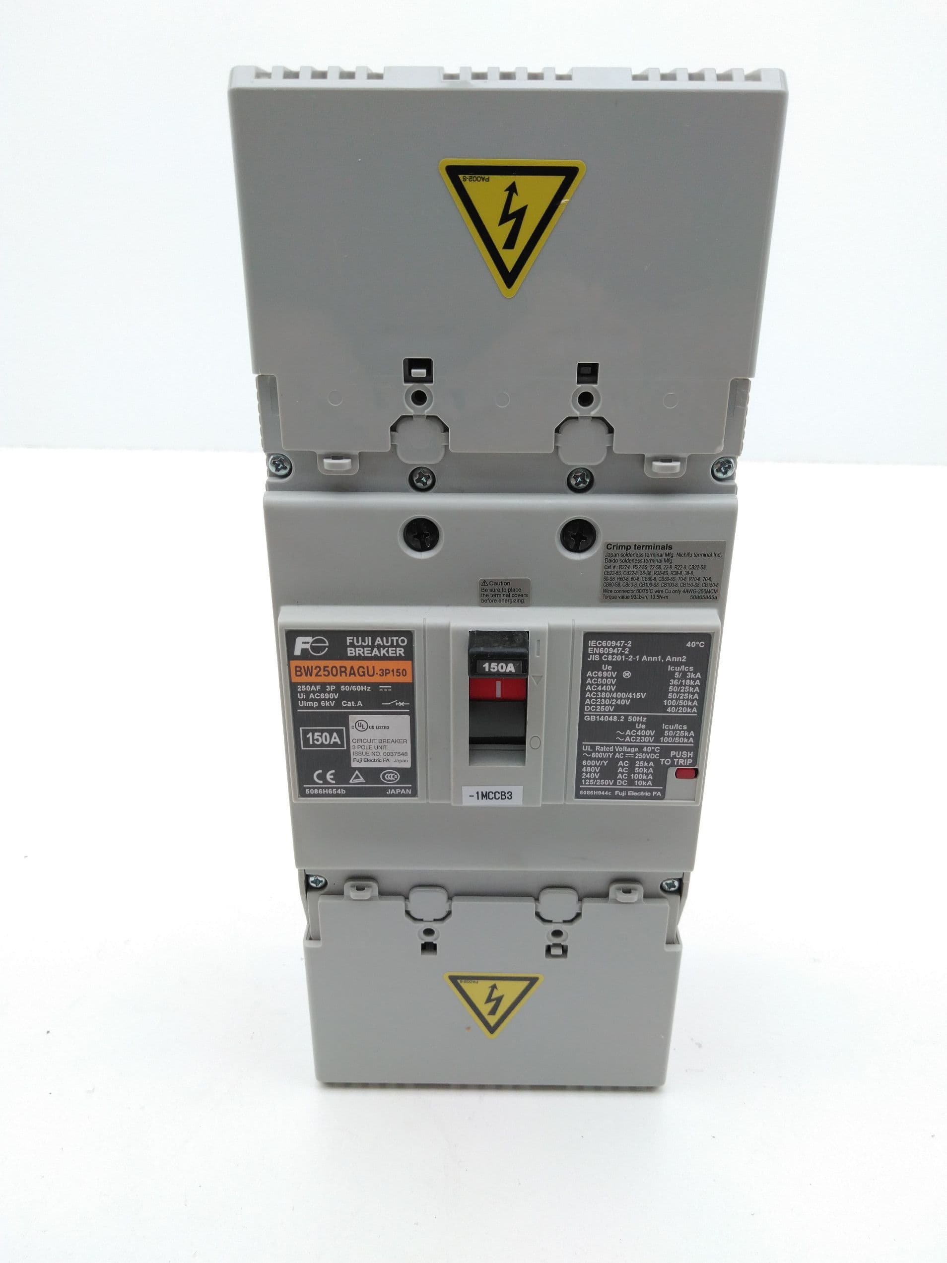 Fuji Electric BW250RAGU-3P150 Circuit Breaker, 3P, 150A, 690VAC