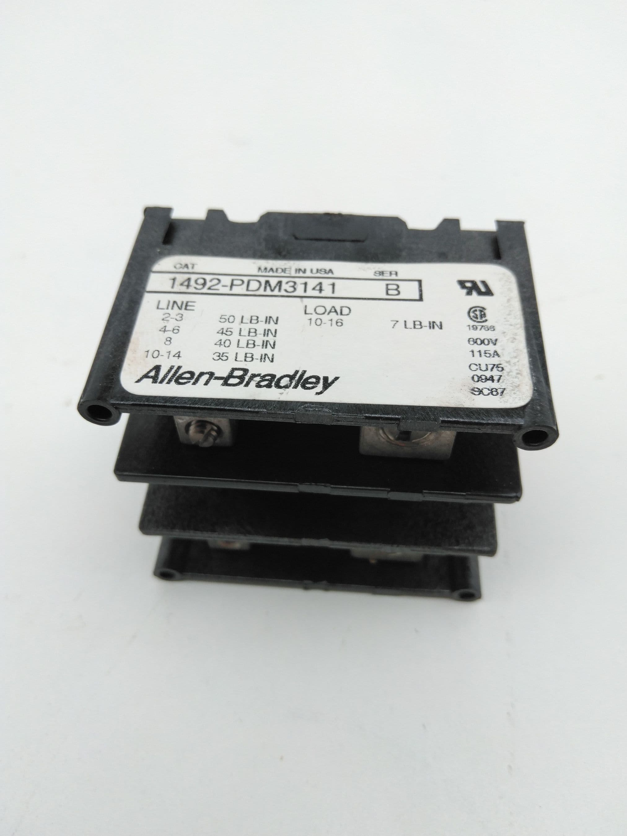 Allen-Bradley 149PD3141 SER B Terminal Block, 3 Pole, 115A, 600V