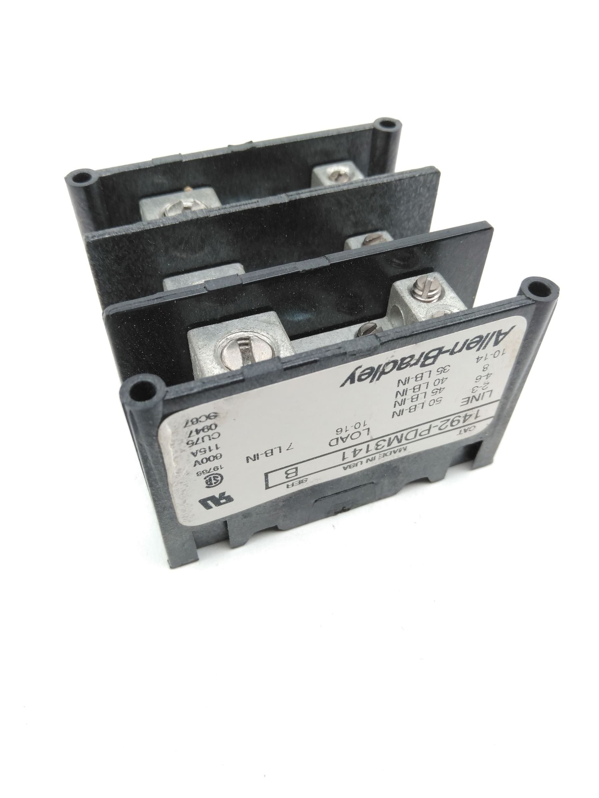 Allen-Bradley 149PD3141 SER B Terminal Block, 3 Pole, 115A, 600V