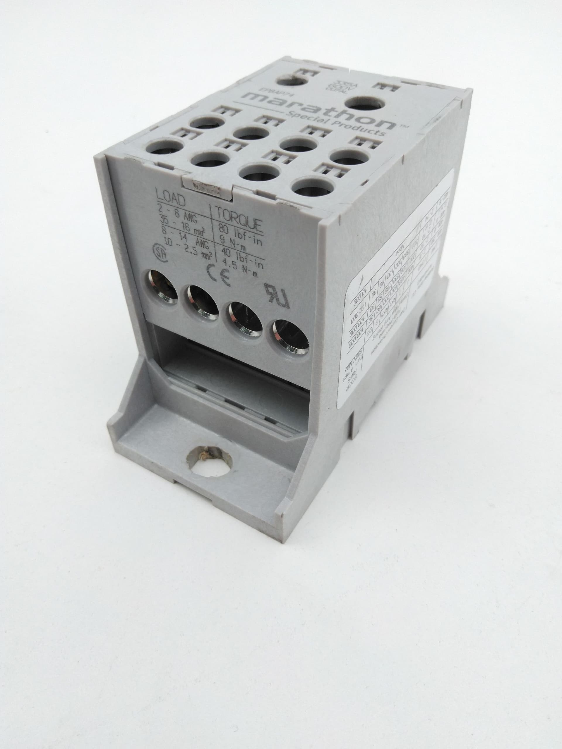 Marathon Special Products EPBAP74 Terminal Block, 335A, 600V