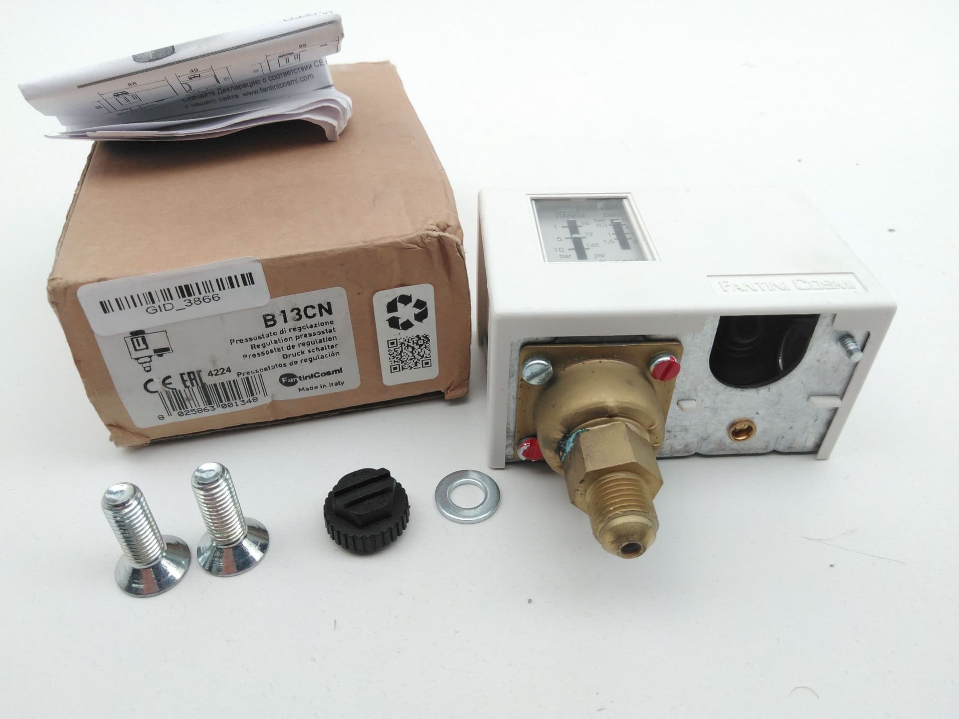 Fantini Cosmi B13CN Pressure Switch, Differential