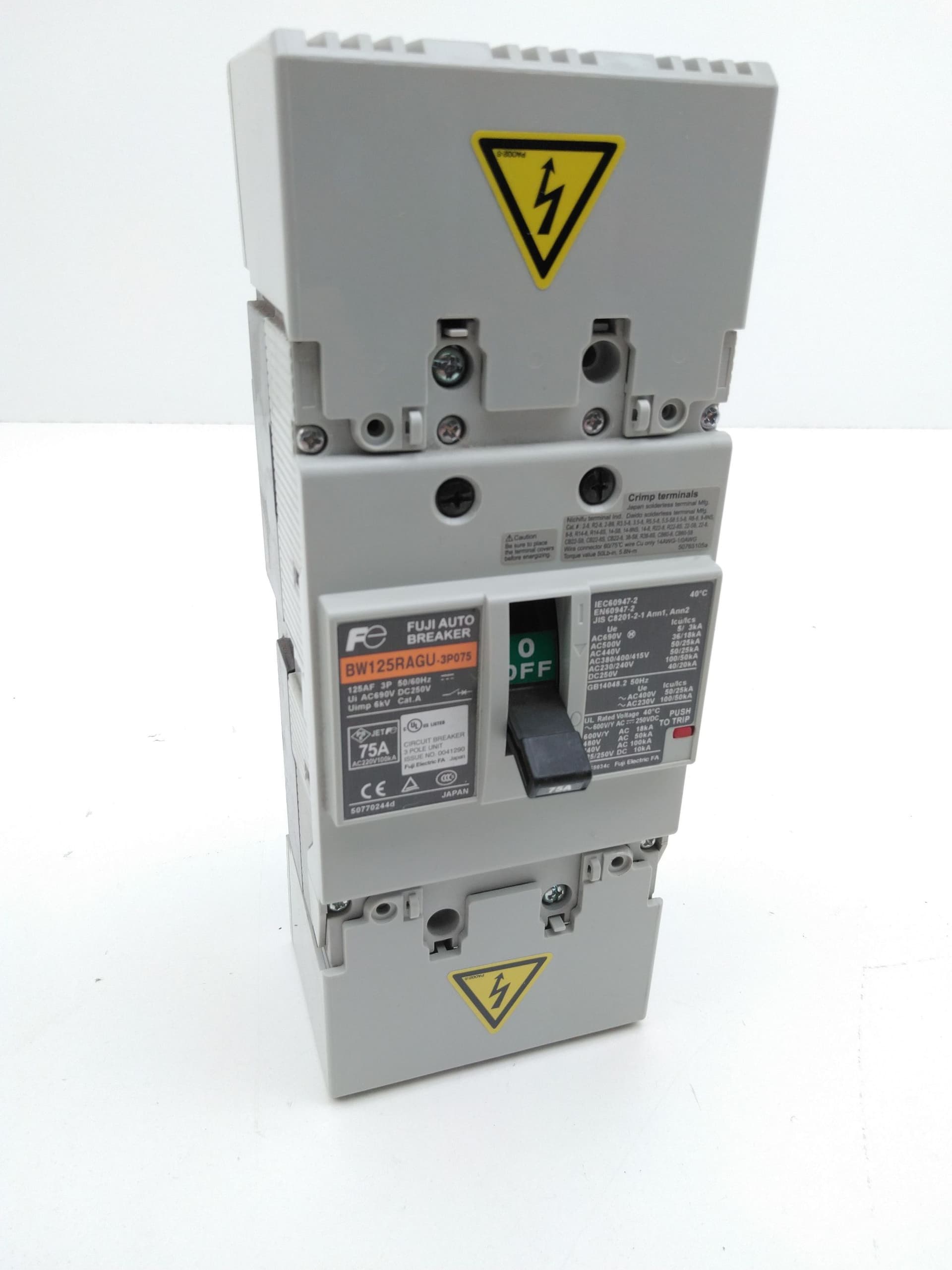 Fuji BW125RAGU-3P075 Circuit Breaker 75A, 3P, 690V