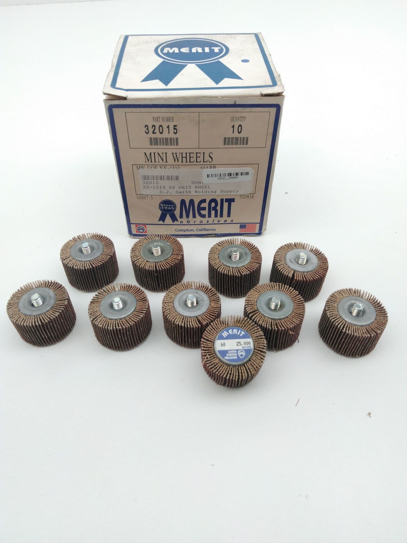 Merit Abrasives MW GOF XX-1510 (32015) Flap wheel, 60 grit 1.675" x 1", 27K rpm