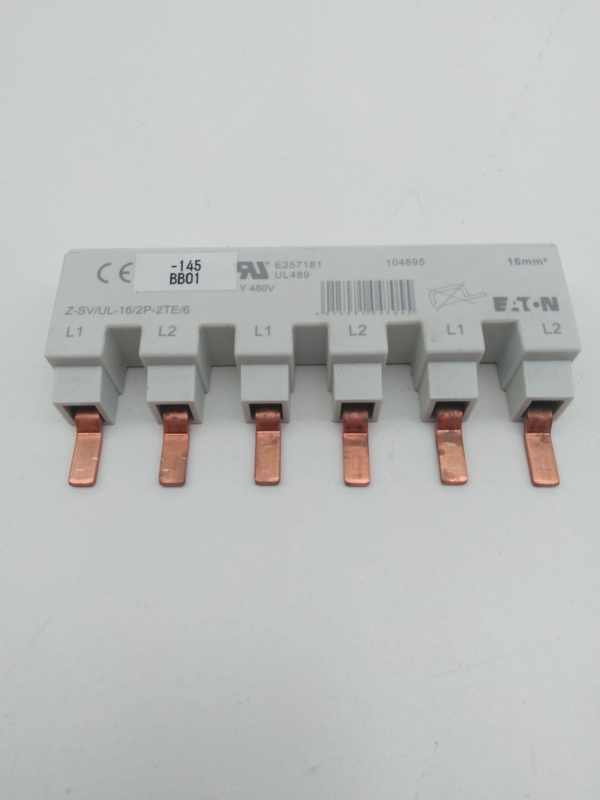 Eaton Z-SV/UL-16/2P-2TE/6 Bus bar, 6 Terminals, 80A, 480V, 2P, 2PH (104895)