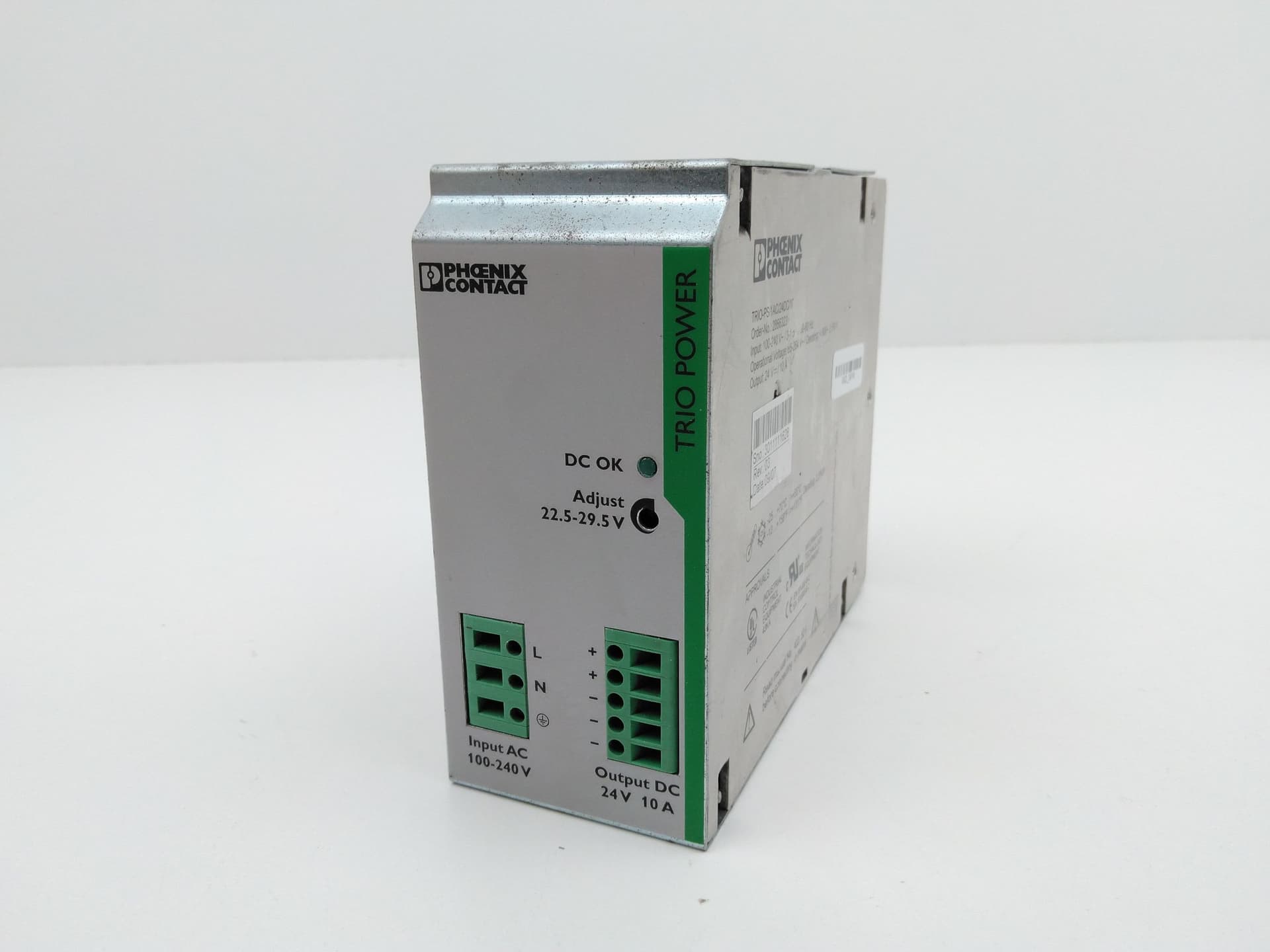Phoenix Contact TRIO-PS/1AC/24DC/10,2866323 DIN Power Supply, 24VDC, 10A