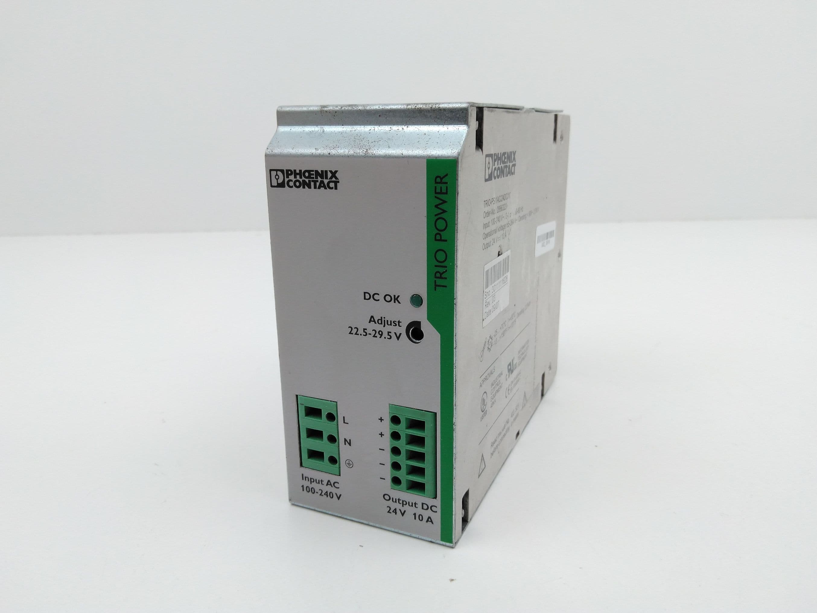 Phoenix Contact TRIO-PS/1AC/24DC/10,2866323 DIN Power Supply, 24VDC, 10A