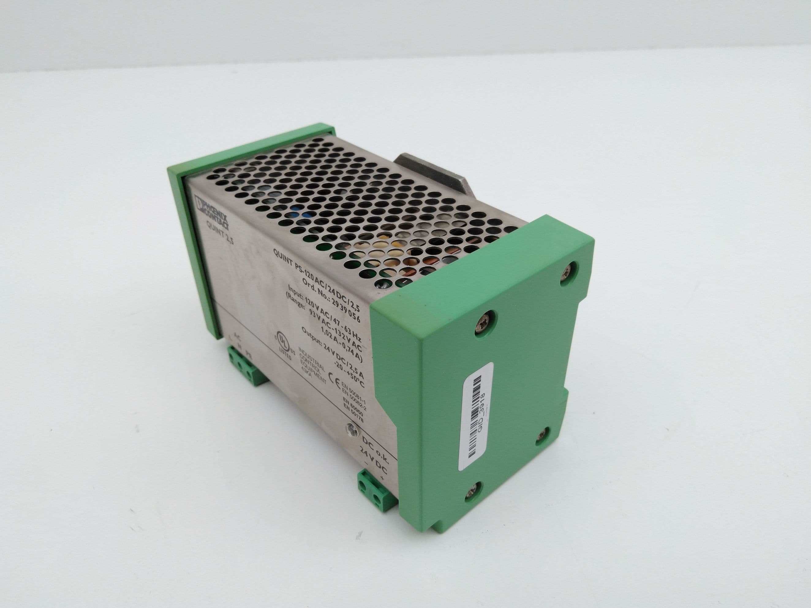 Phoenix Contact QUINT PS-120AC/24DC/2.5, 2939056 DIN Power Supply, 24VDC,2.5A