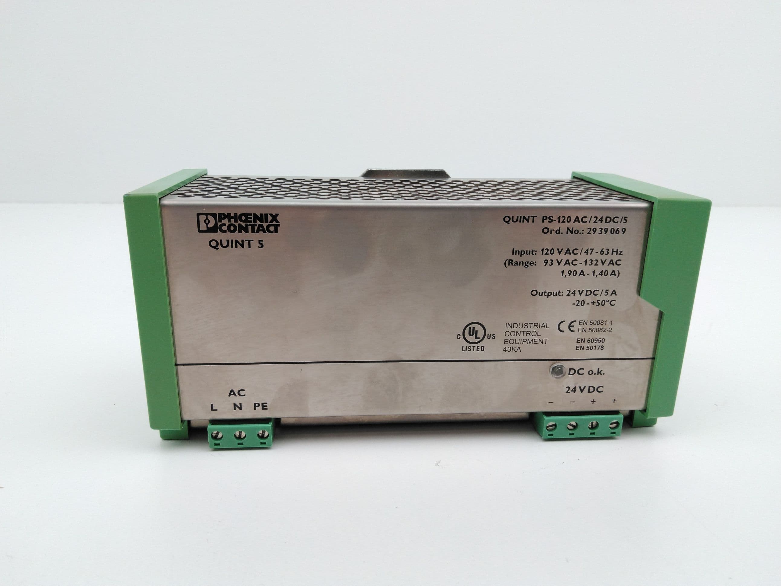 Phoenix Contact QUINT PS-120/24DC/5, 2939069 DIN Power Supply, 24VDC, 5A