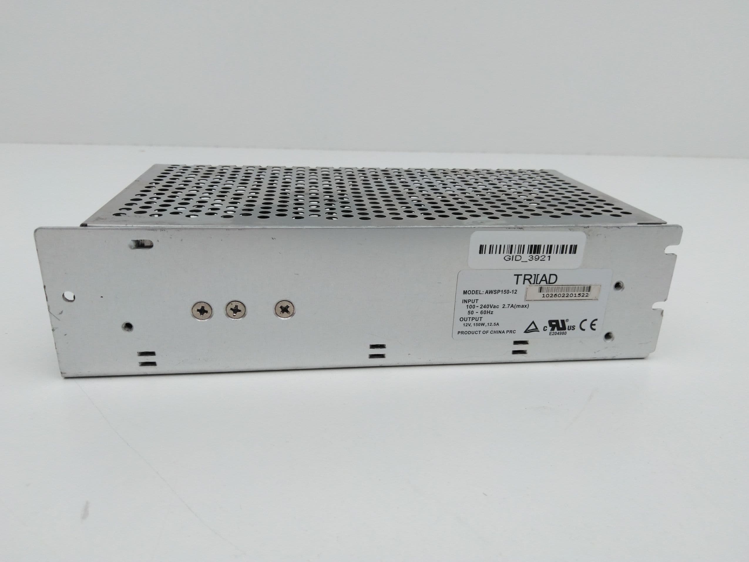 Triad Magnetics AWSP150-12 Power supply , 12VDC, 150Watt
