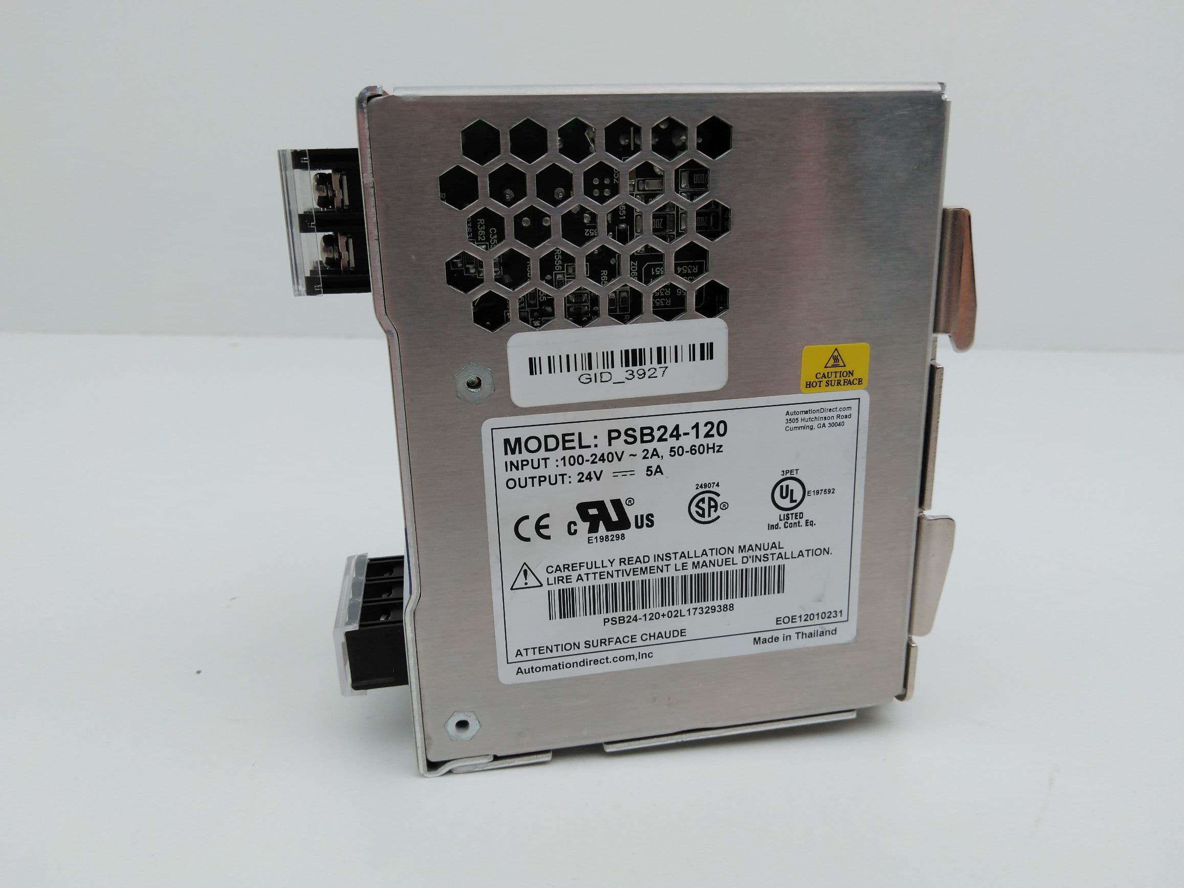 Automation Direct, Rhino PSB24-120 DIN Power Supply, 24VDC, 5A