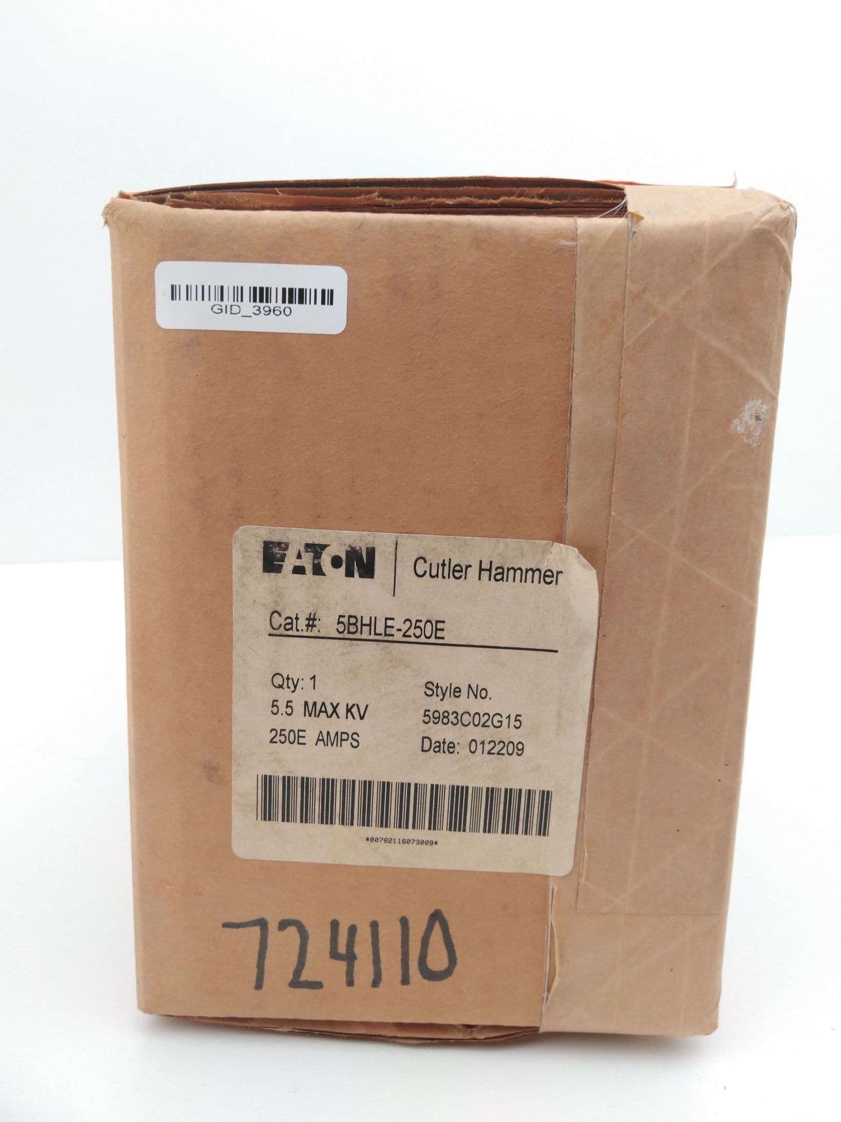 Eaton 5BHLE-250E Motor Circuit Current Limiting High Voltage Fuse, 5.5KV, 250EA