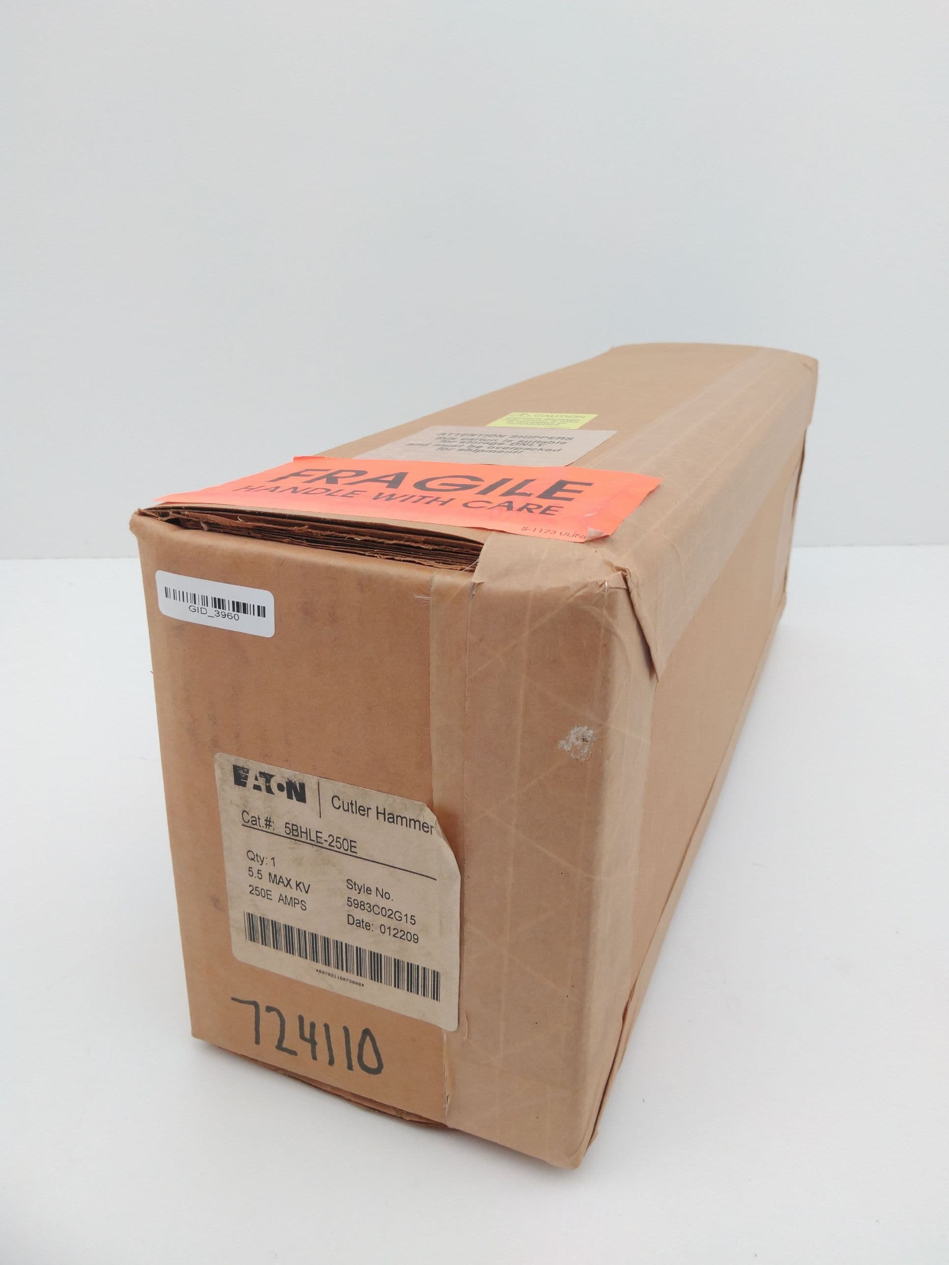Eaton 5BHLE-250E Motor Circuit Current Limiting High Voltage Fuse, 5.5KV, 250EA