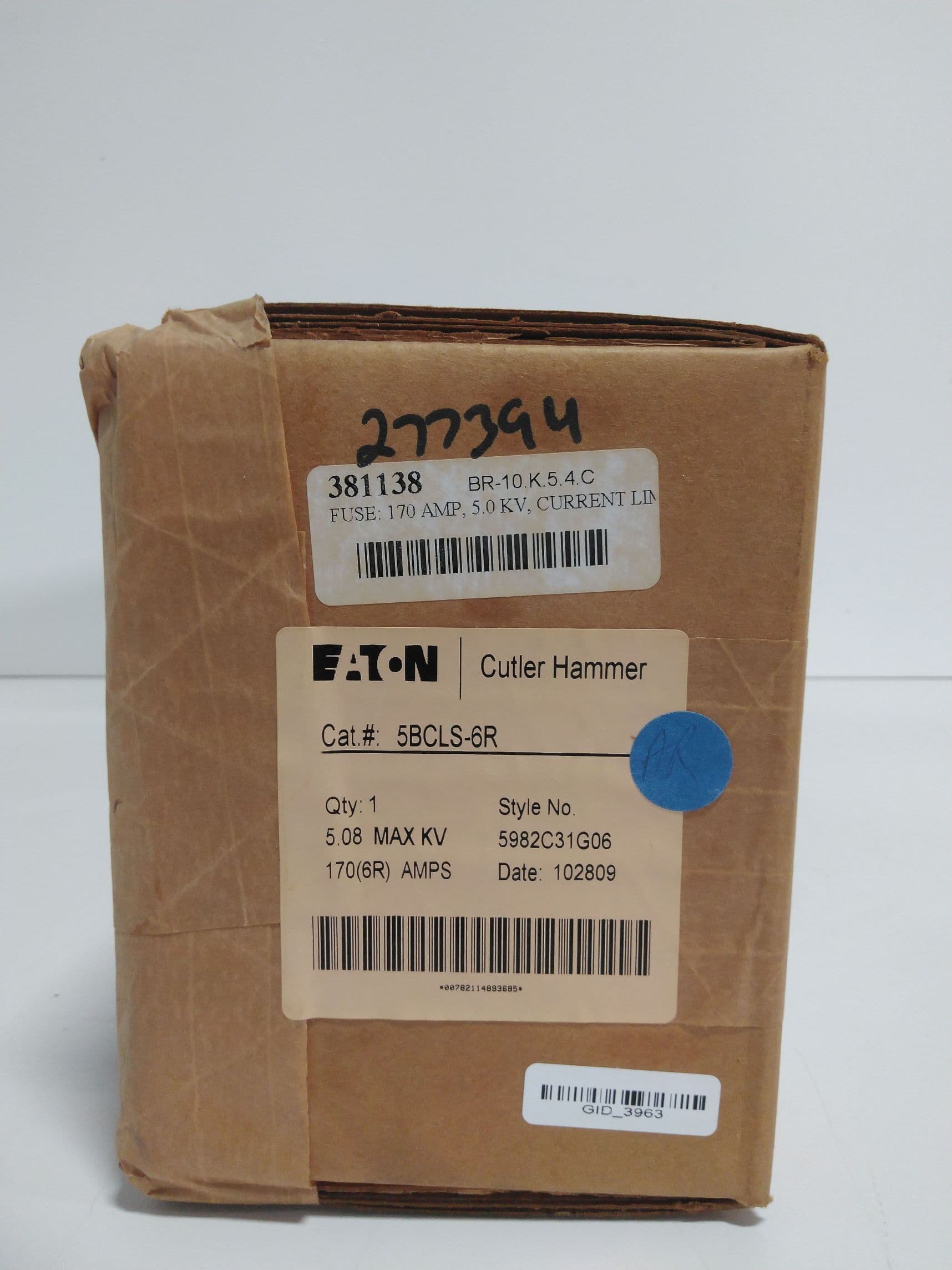 Eaton 5BCLS-6R Motor Circuit Current Limiting High Voltage Fuse, 5.08KV, 170A