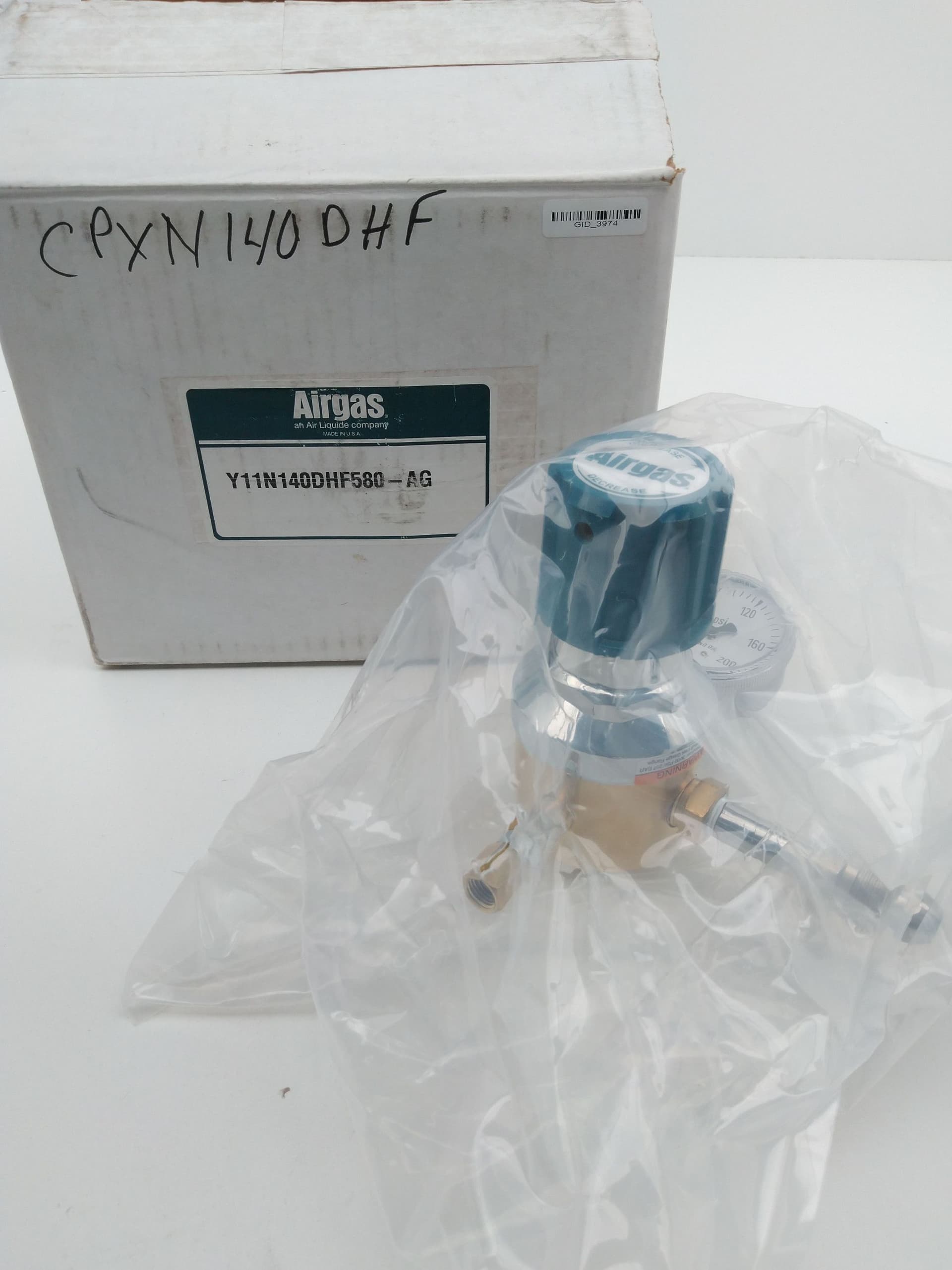 Airgas Y11N140DHF580-AG High Purity High Flow Brass Pressure Regulator 1/2"FNPT