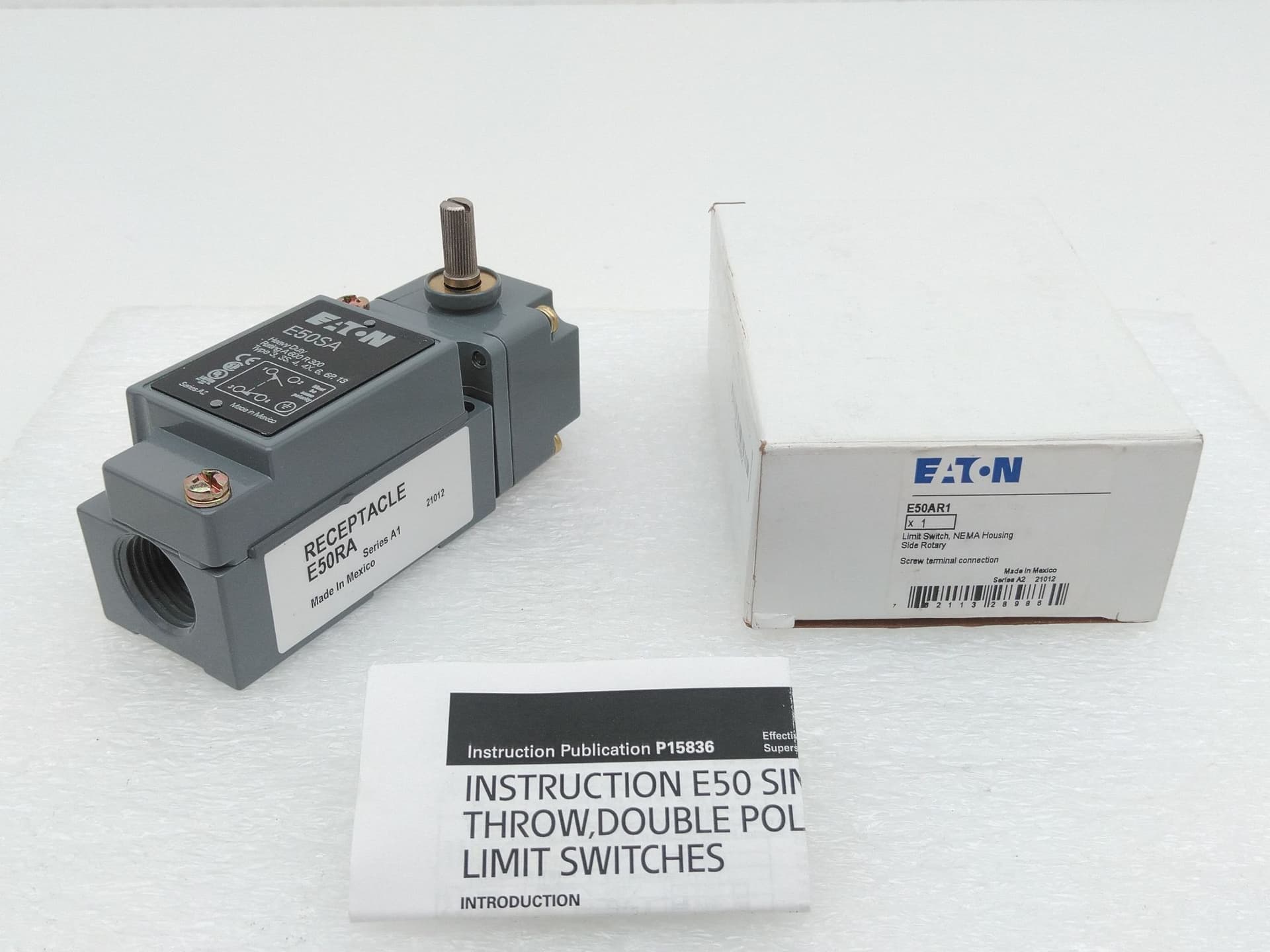 Eaton E50AR1 Heavy Duty Limit Switch Assembled Side Rotary Spring Return 1NO1NC