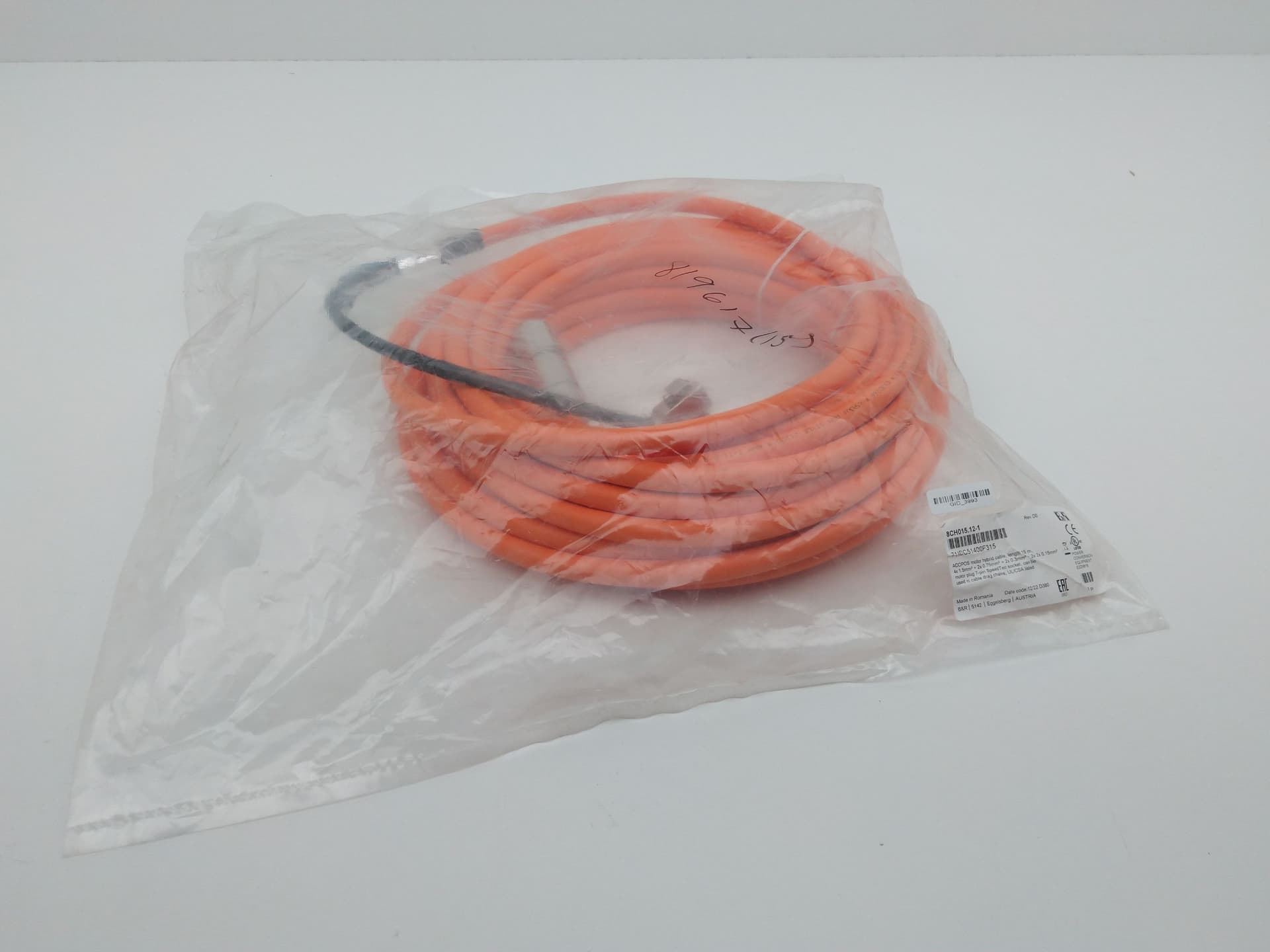 B&R Automation 8BCH015.12-1 Hybrid Motor Cable,15M