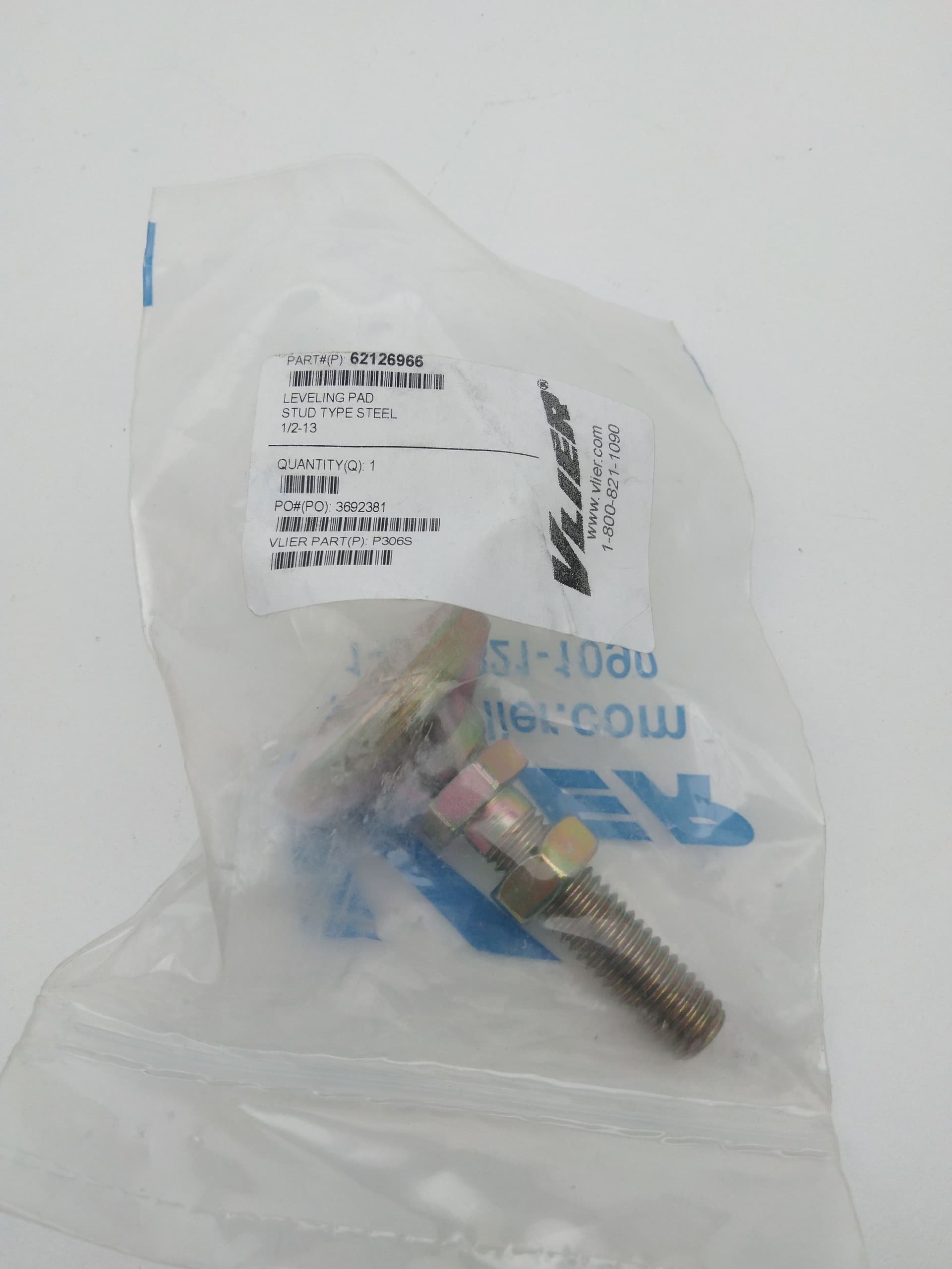 VLIER 62126966 Studded Pivotal Leveling Mount 1/2-13 Thread 5,000LB 1-7/8" Base