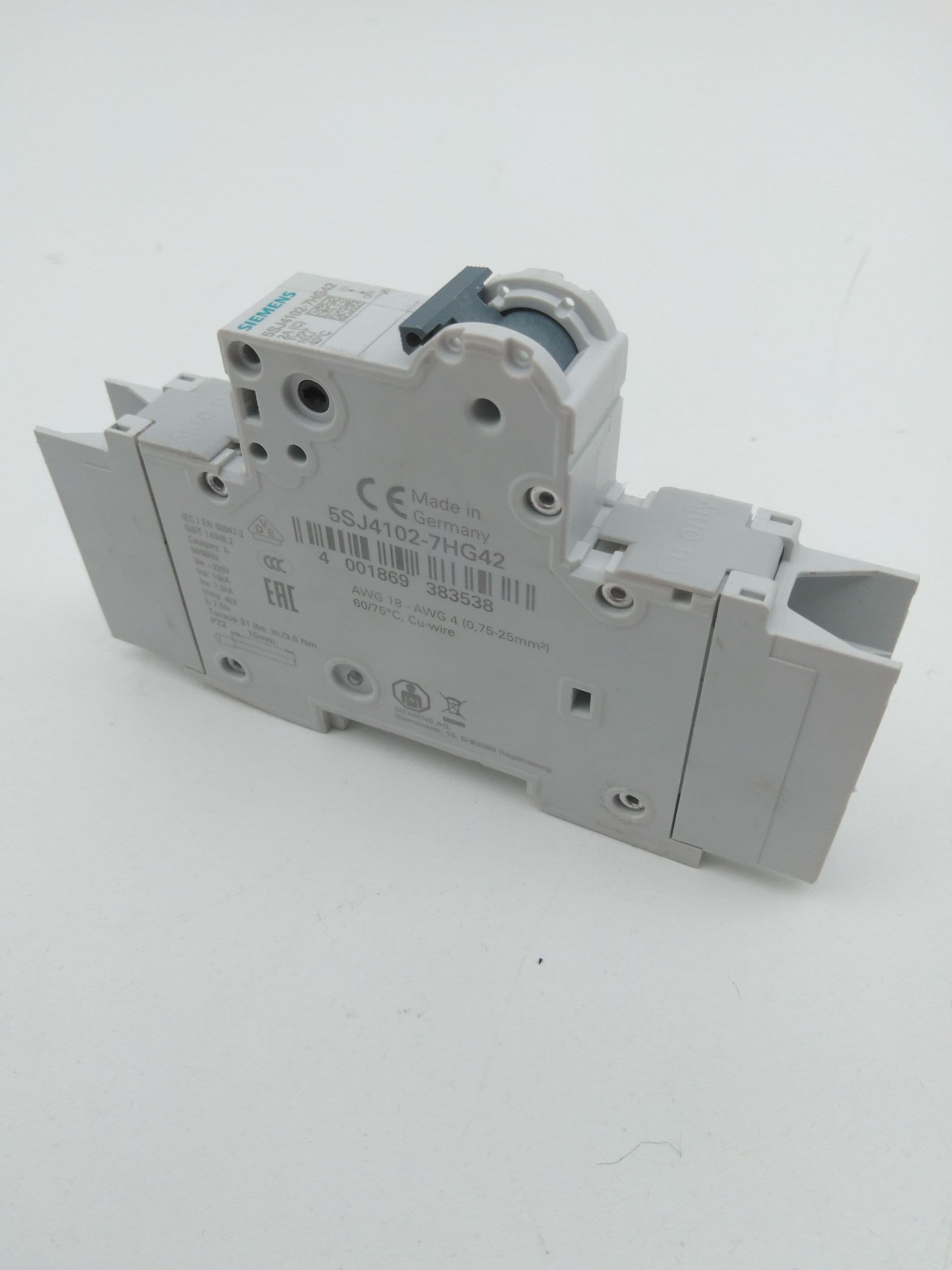 Siemens 5SJ4102-7HG42 Miniature Circuit Breaker 1P 277V 2A