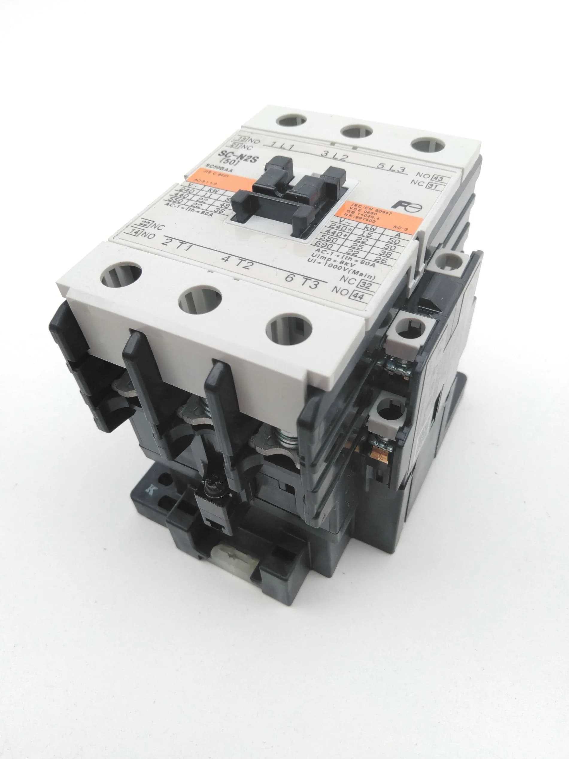 Fuji Electric SC-N2S(50), SC50BAA, Cat#3NC2F Contactor 50A, 110VAC Coil