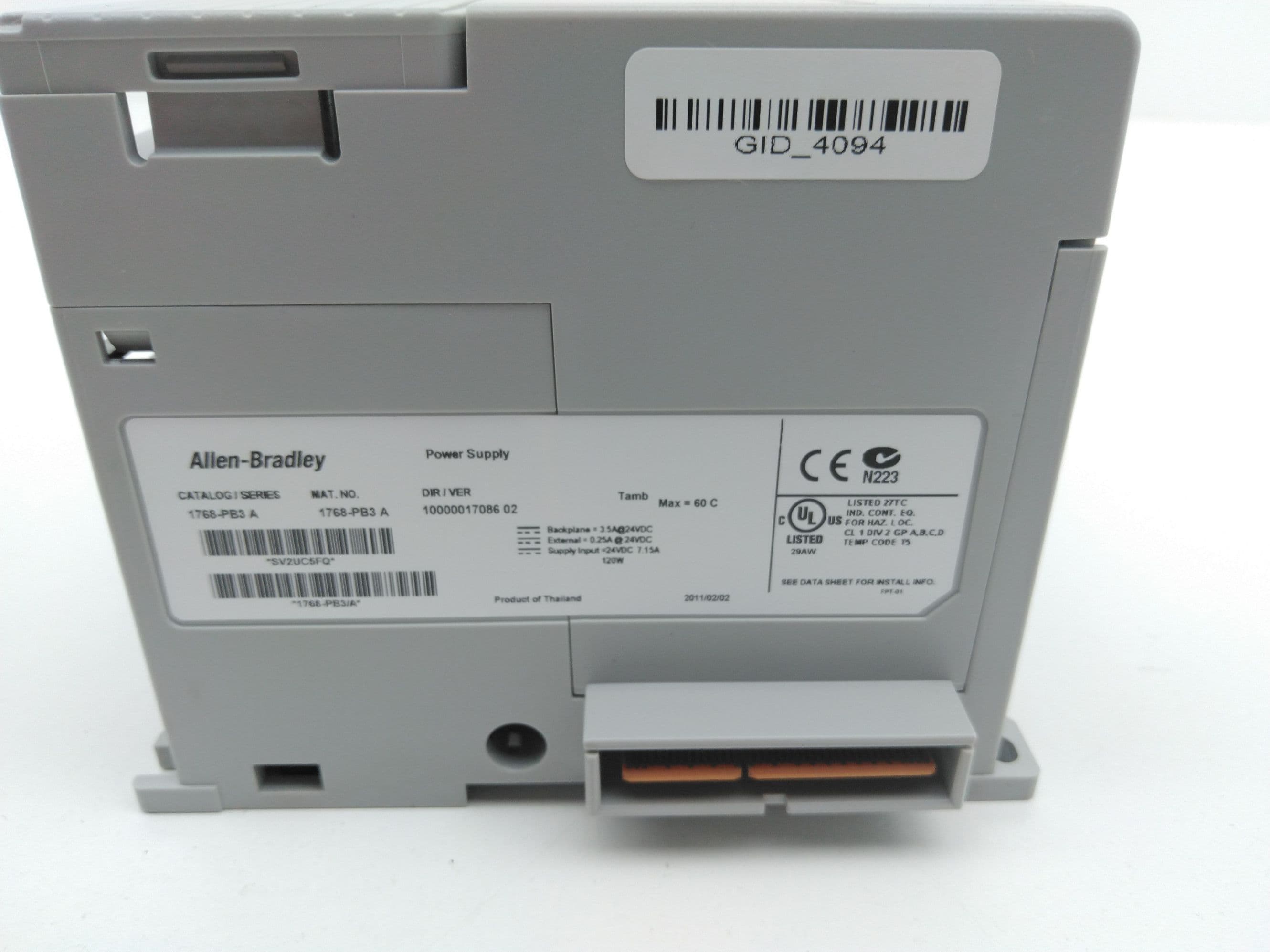 Allen-Bradley 1768-PB3 A CompactLogix Power Supply 24VDC Single-Input 3.5A