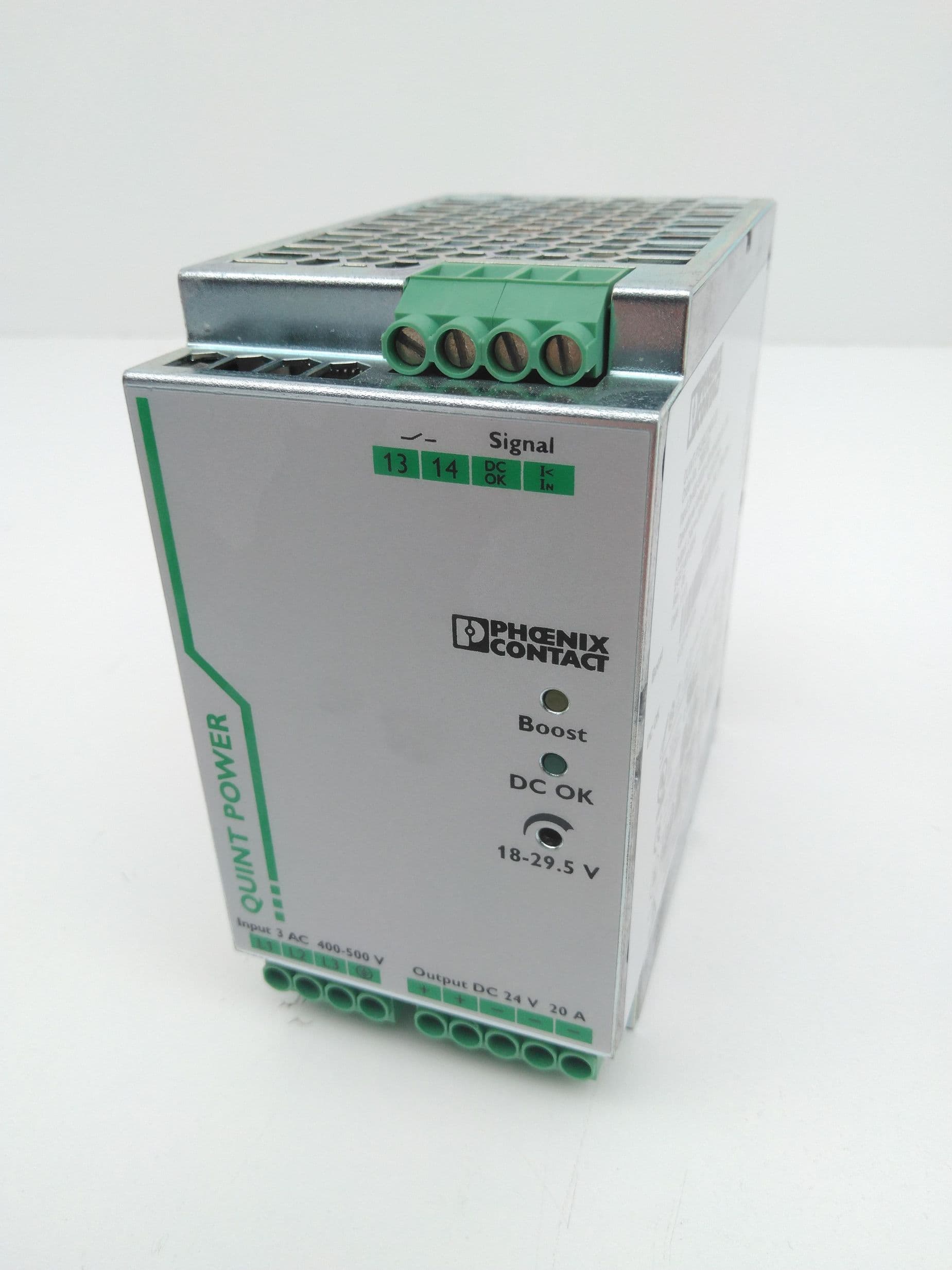 Phoenix Contact QUINT-PS/3AC/24DC/20 Power Supply, Din-Rail, 20Amp, 24VDC