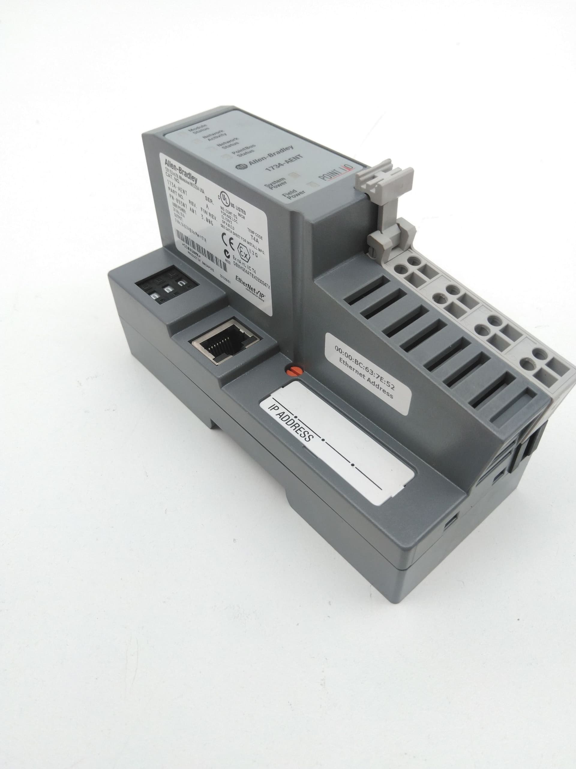 Allen-Bradley 1734-AENT EtherNet/IP TP Media I/O Adapter 24VDC, Series A