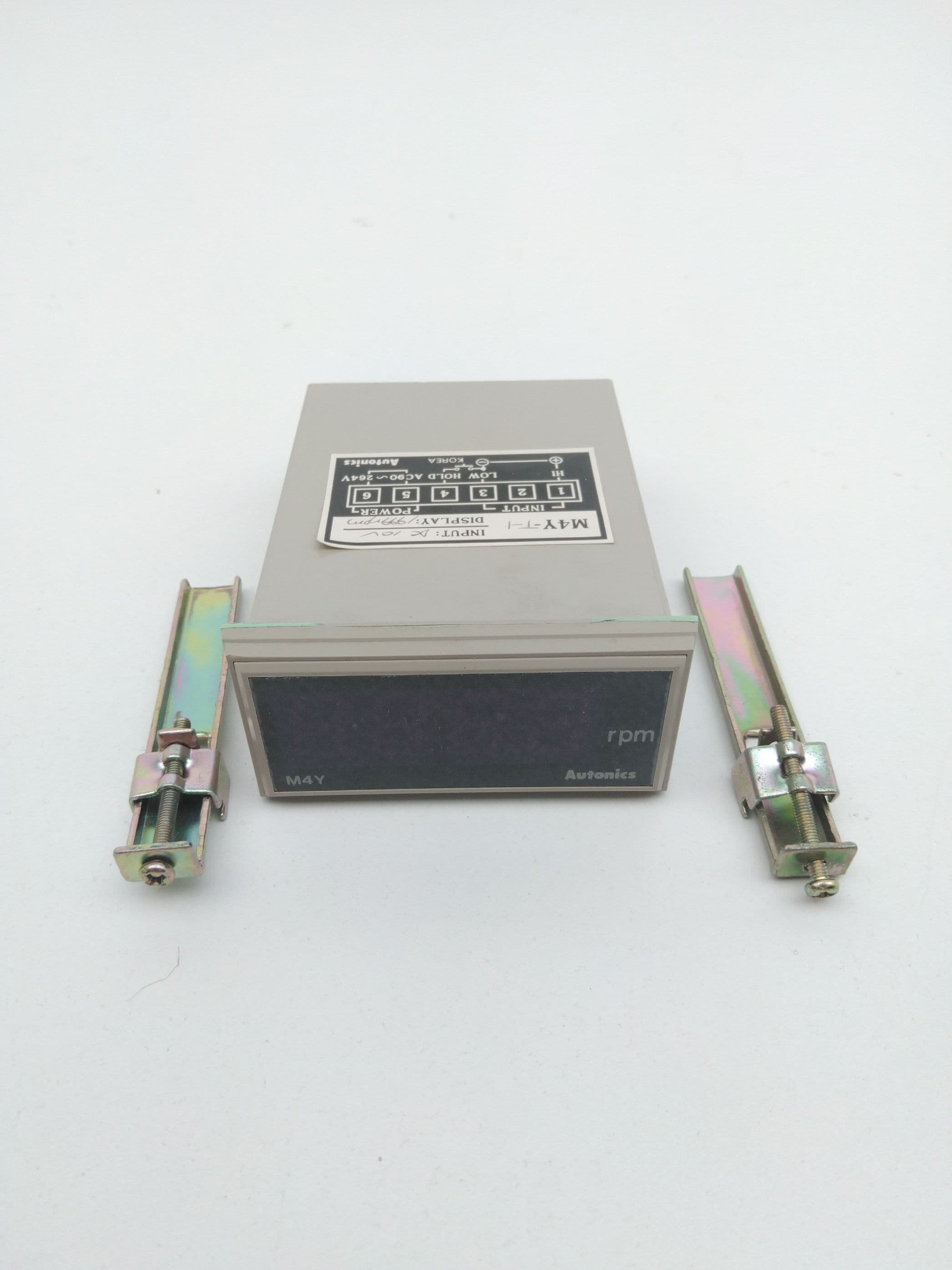 Autonics M4Y-T-1 Panel Mount Digital Tachometer, 90-264V, 1990RPM