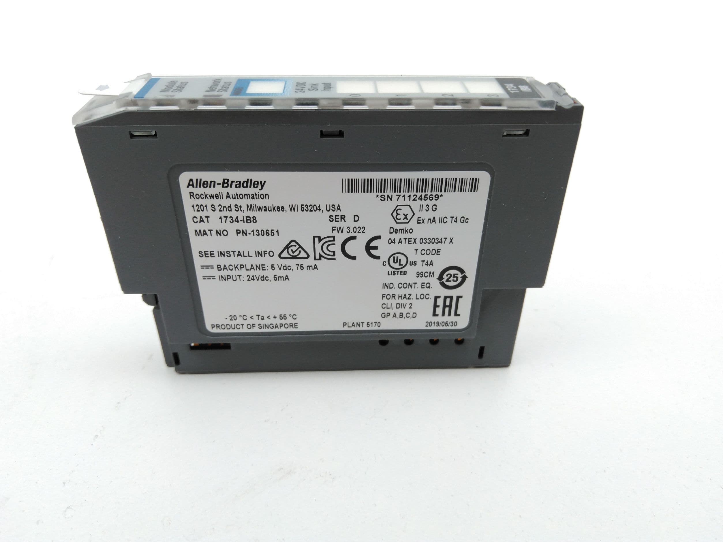 Allen-Bradley 1734-IB8 POINT Digital DC Input Module, 24VDC, 8 Channel Sink
