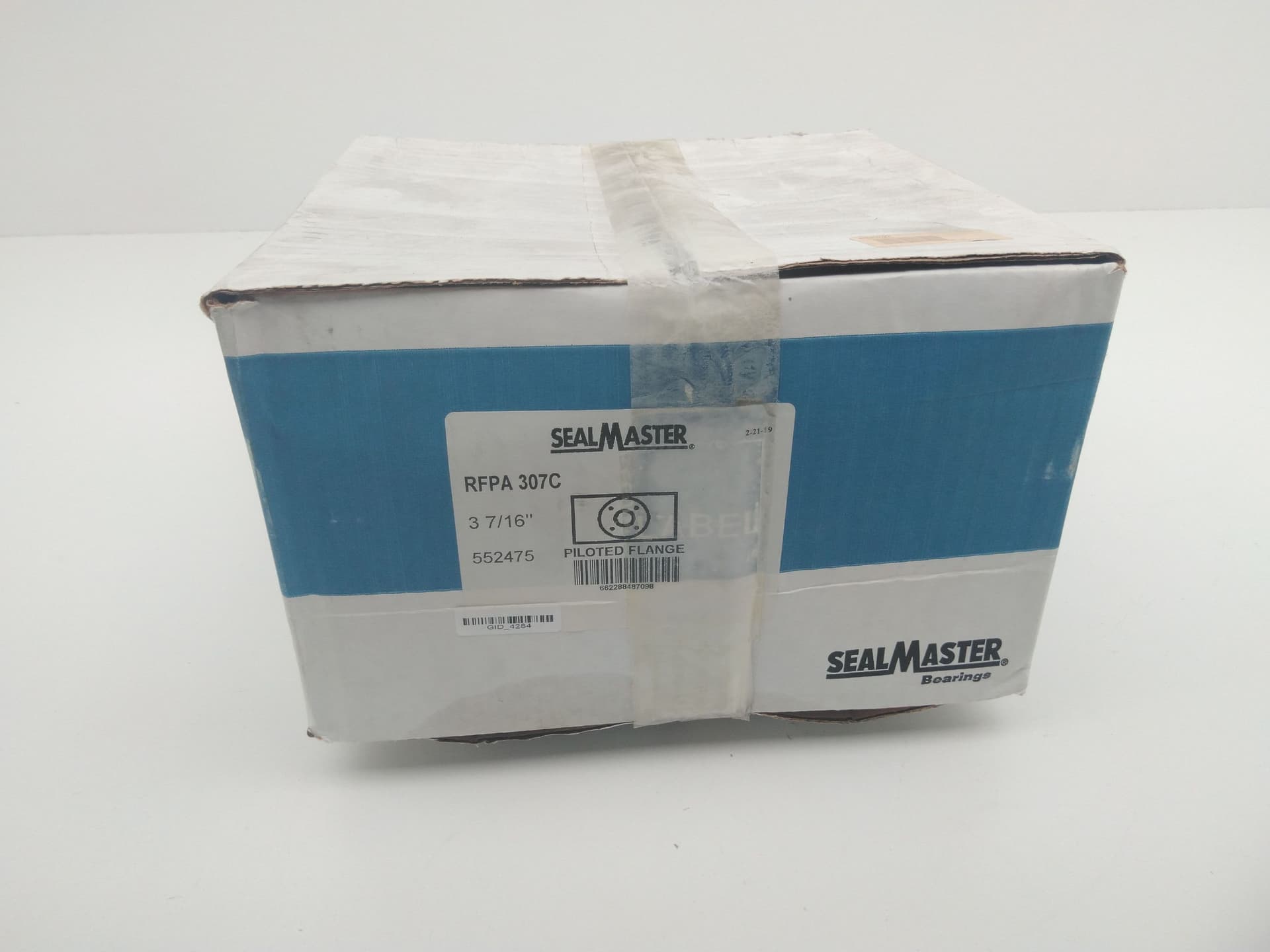 SealMaster RFPA 307C Piloted Flange Bearing, 4 Bolt, 3-7/16"