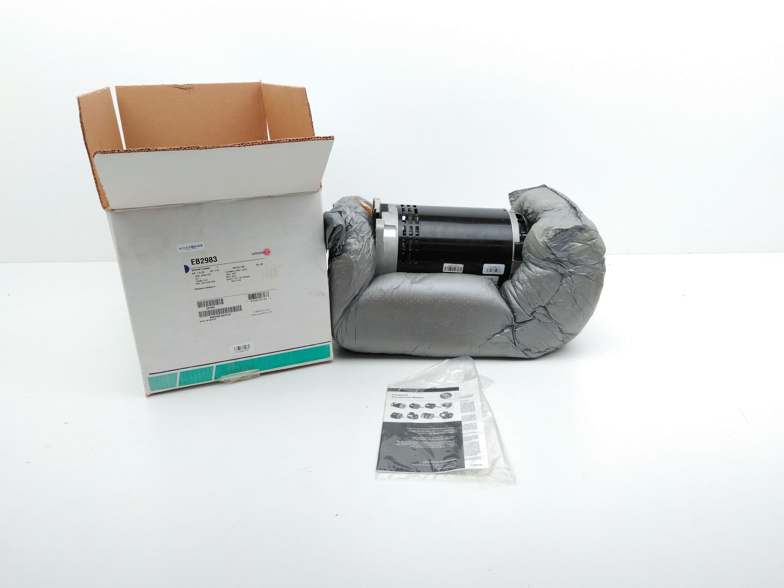 US Motors EB2983 Motor, Pool and Spa, 1.5/.25 HP, 3450/1725 Rpm 230V,1 Ph