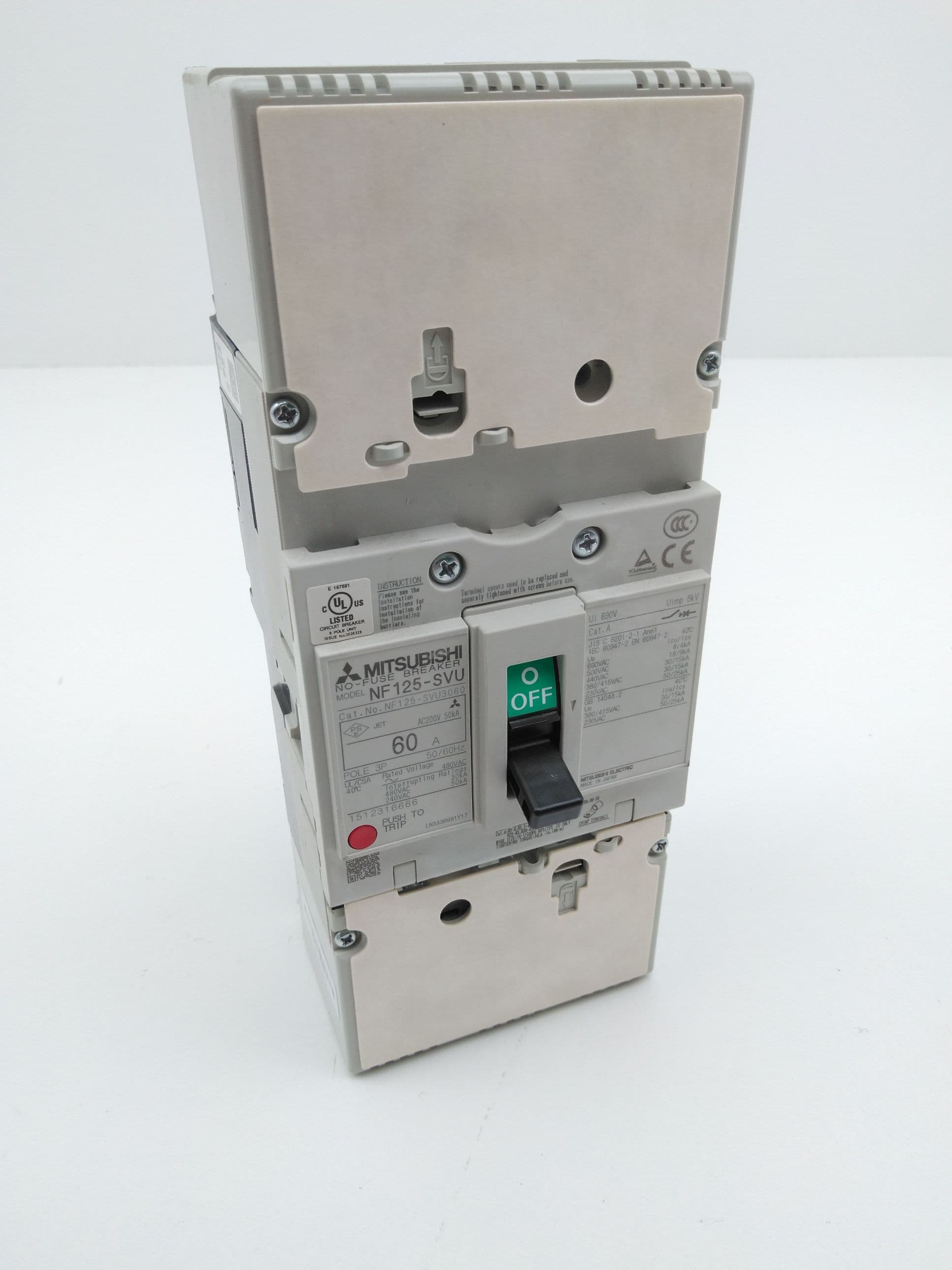 Mitsubishi Electric NF125-SVU3060 Circuit Breaker 3 Pole 480VAC 60A