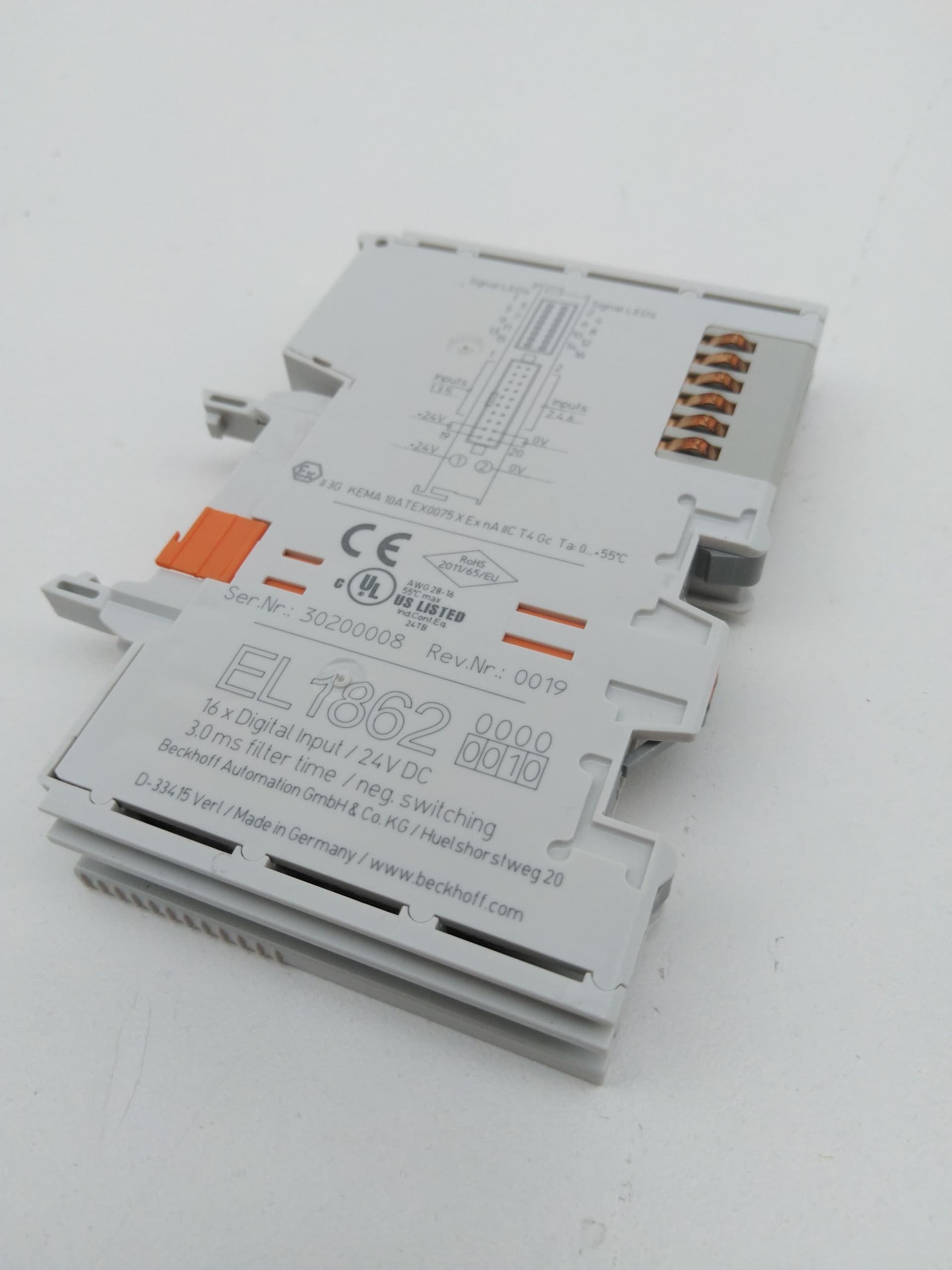 Beckhoff EL1862-0010 EtherCAT 16-Channel Digital Input, 24VDC Flat-Ribbon Cable