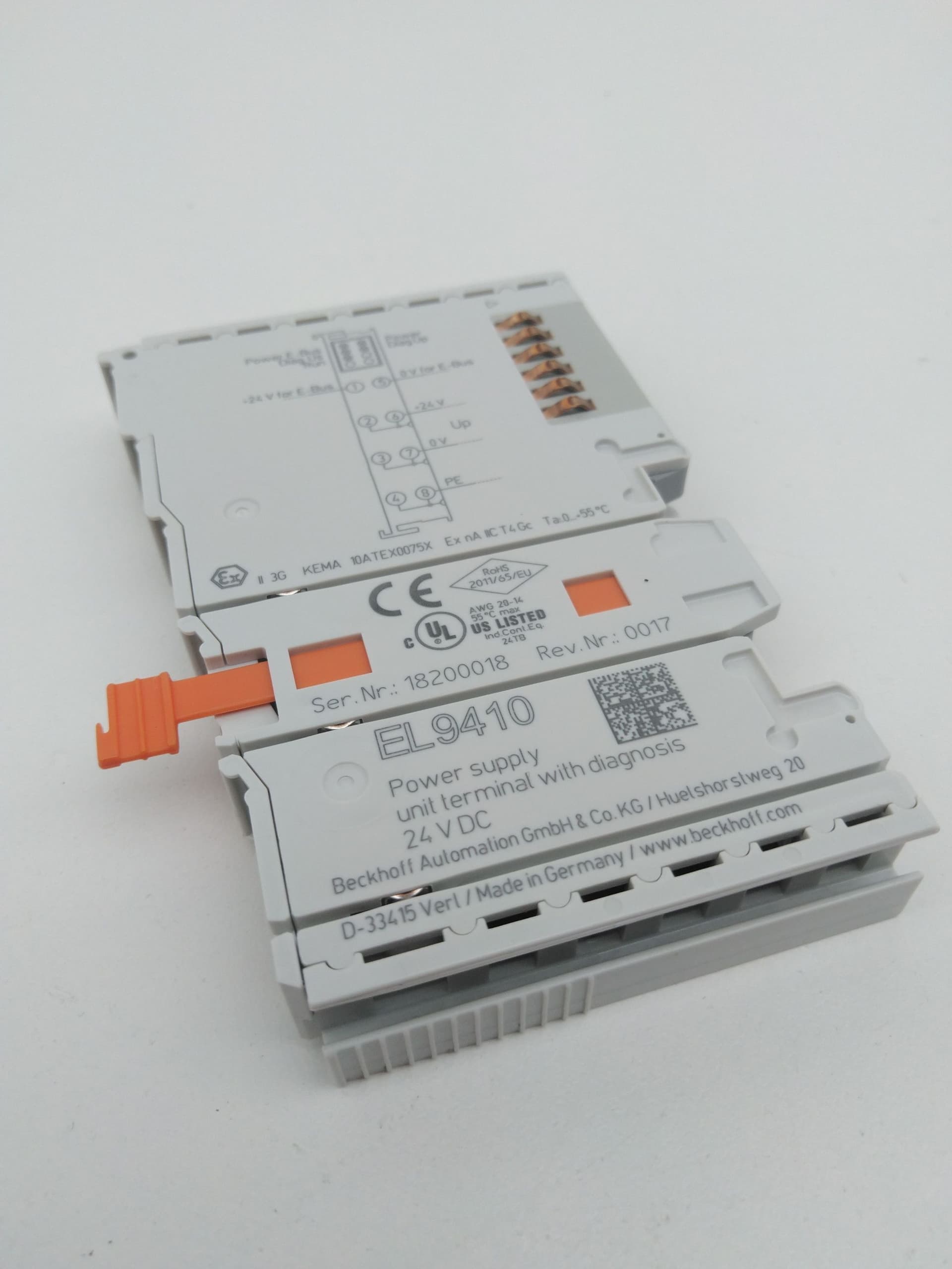 Beckhoff EL9410 Power Supply Terminal for E-bus, with Diagnostics