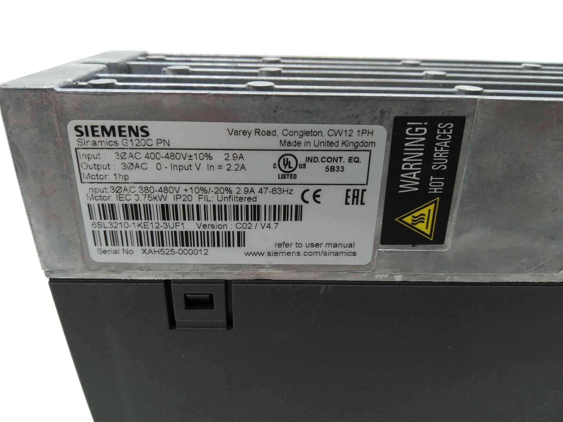 Siemens 6SL3210-1KE12-3UF1 AC Drive Frequency Converter