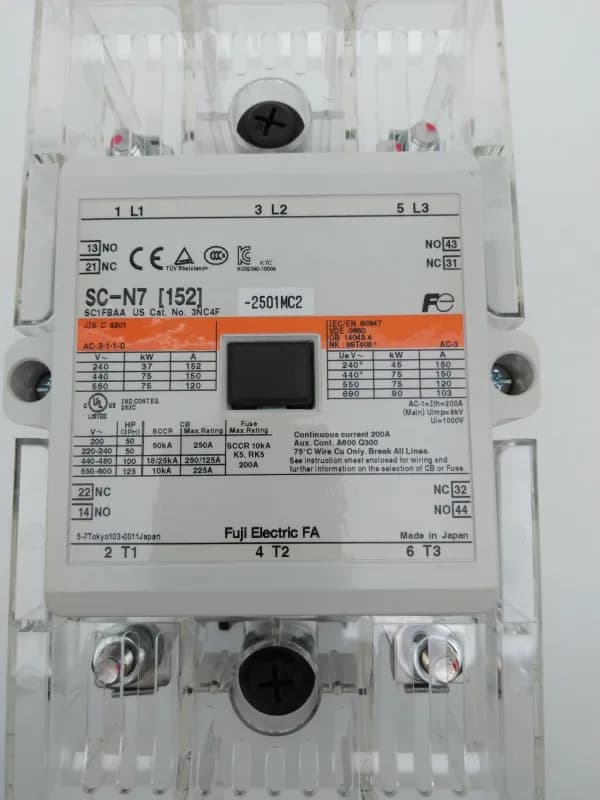 Fuji Electric SC-N7 152, SC1FBAA, 3NC4F Contactor, 152A, 3 Pole