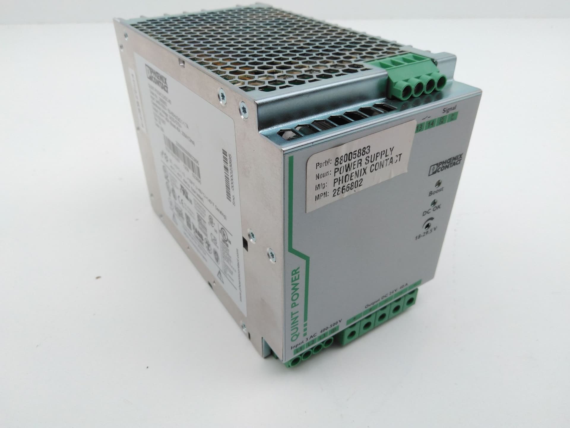 Phoenix Contact QUINT-PS/3AC/24DC/40 2866802 Power Supply, 24VDC, 40A, 960W