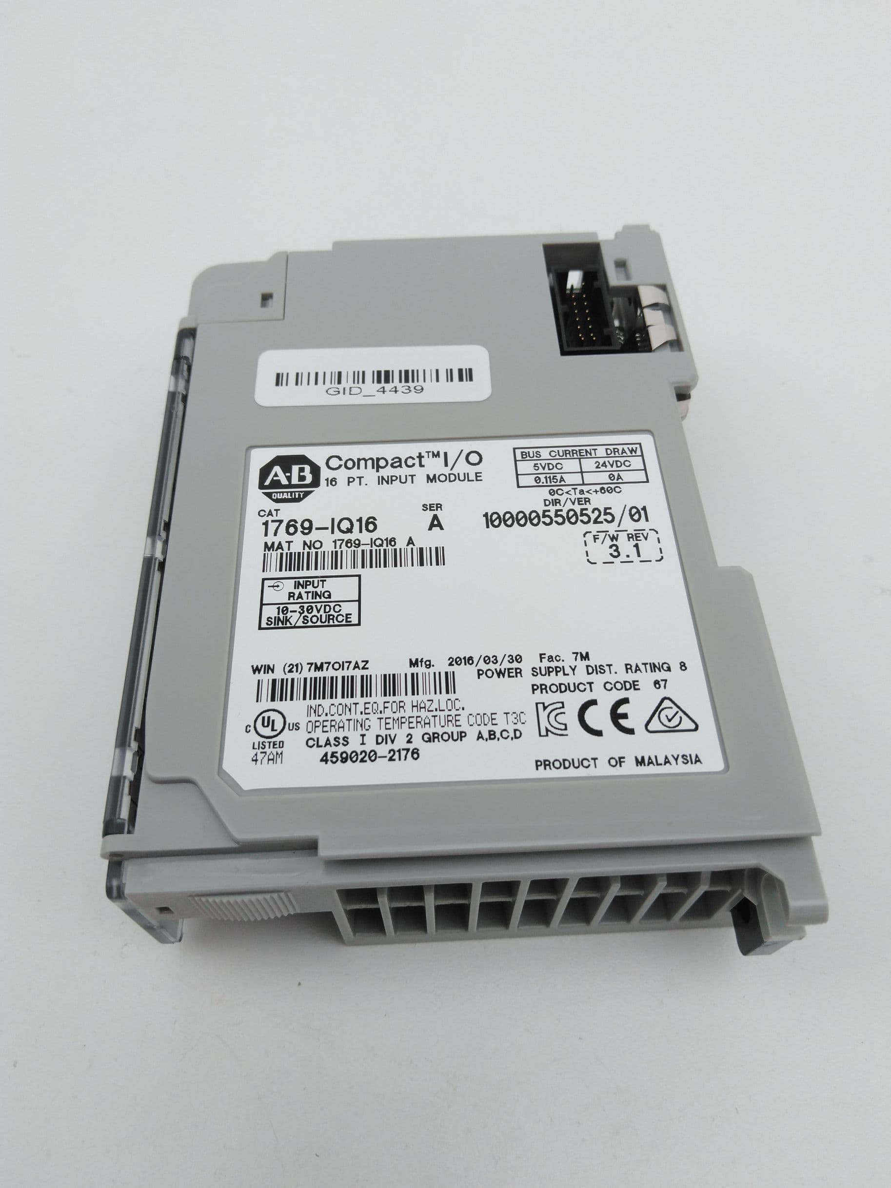 Allen Bradley 1769-IQ16 SER A CompactLogix Input Module